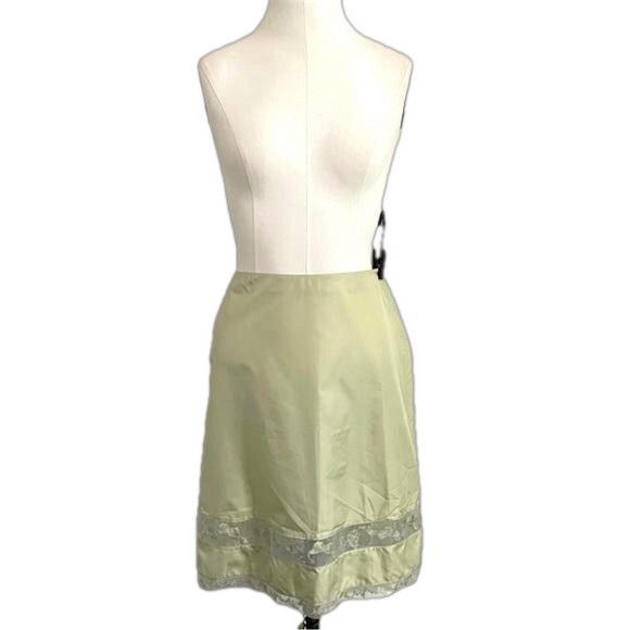 Other Pistachio Green Organza Butterflies Trim Slip Skirt - M 🇮🇹 Size 30" / US 8 / IT 44 - 10 Thumbnail