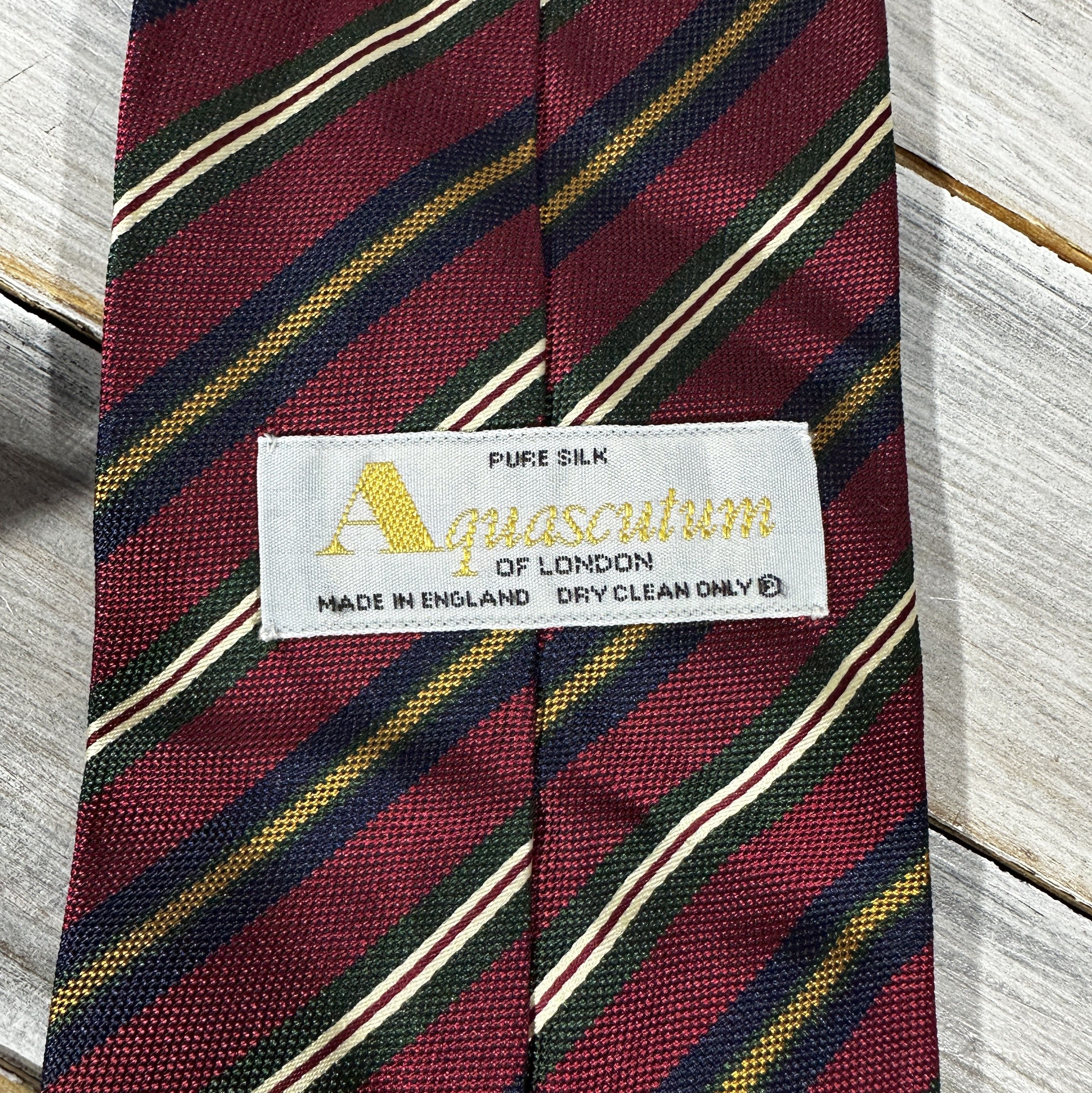 Aquascutum AQUASCUTUM Of London Made In England Silk Striped Tie Luxury Size ONE SIZE - 6 Thumbnail