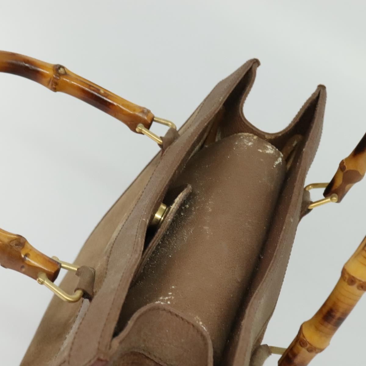 Gucci GUCCI Bamboo Hand Bag Suede Beige Gold 000 2853 0260 0 Size ONE SIZE - 6 Thumbnail