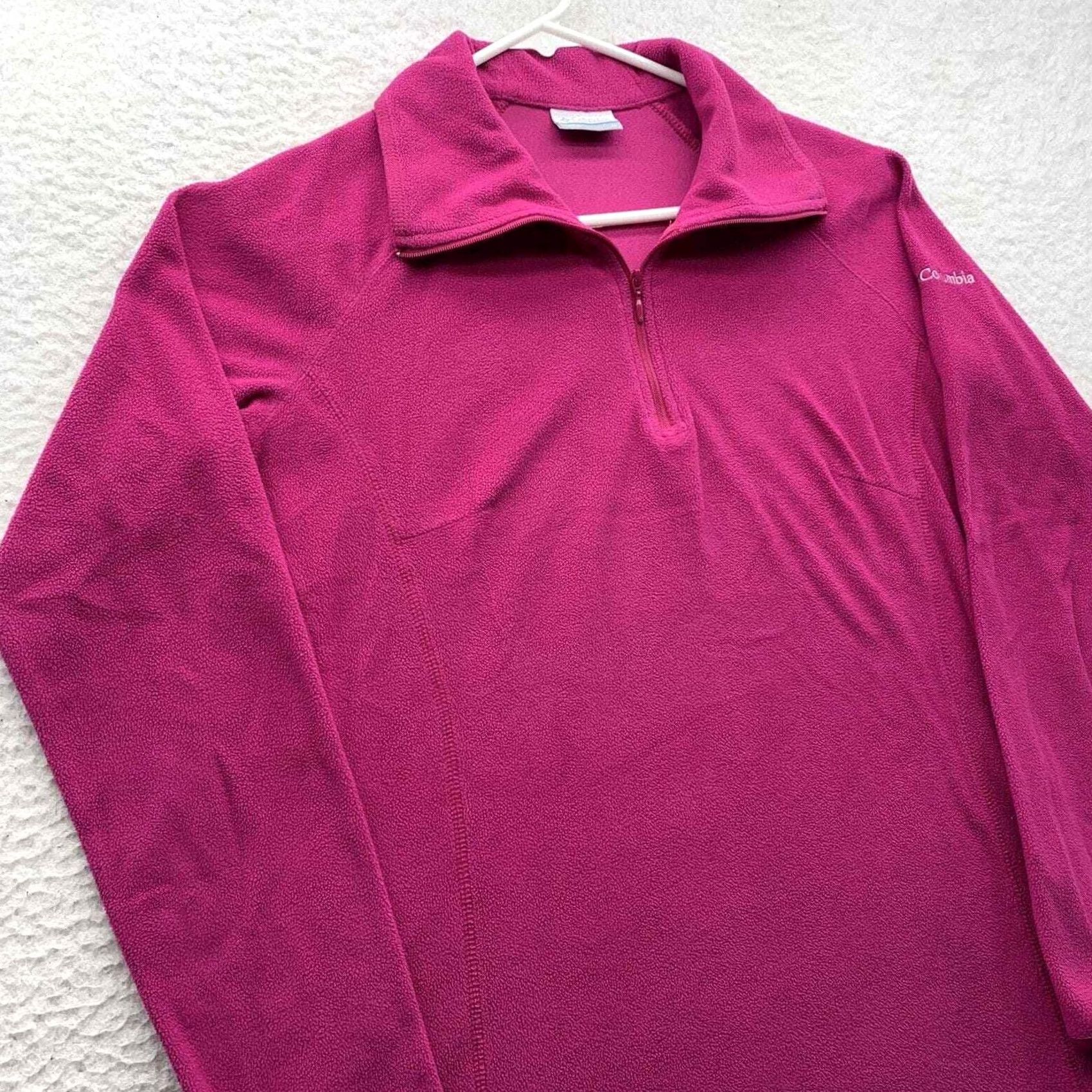 Pinko Columbia Fleece Jacket Womens Medium M Pink 1/4 Zip Lightweight Hiking Size M / US 6-8 / IT 42-44 - 3 Thumbnail