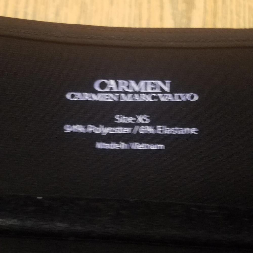 Designer Carmen Marc Valvo Black Sleeveless Blouse Size XS Size XS / US 0-2 / IT 36-38 - 3 Thumbnail