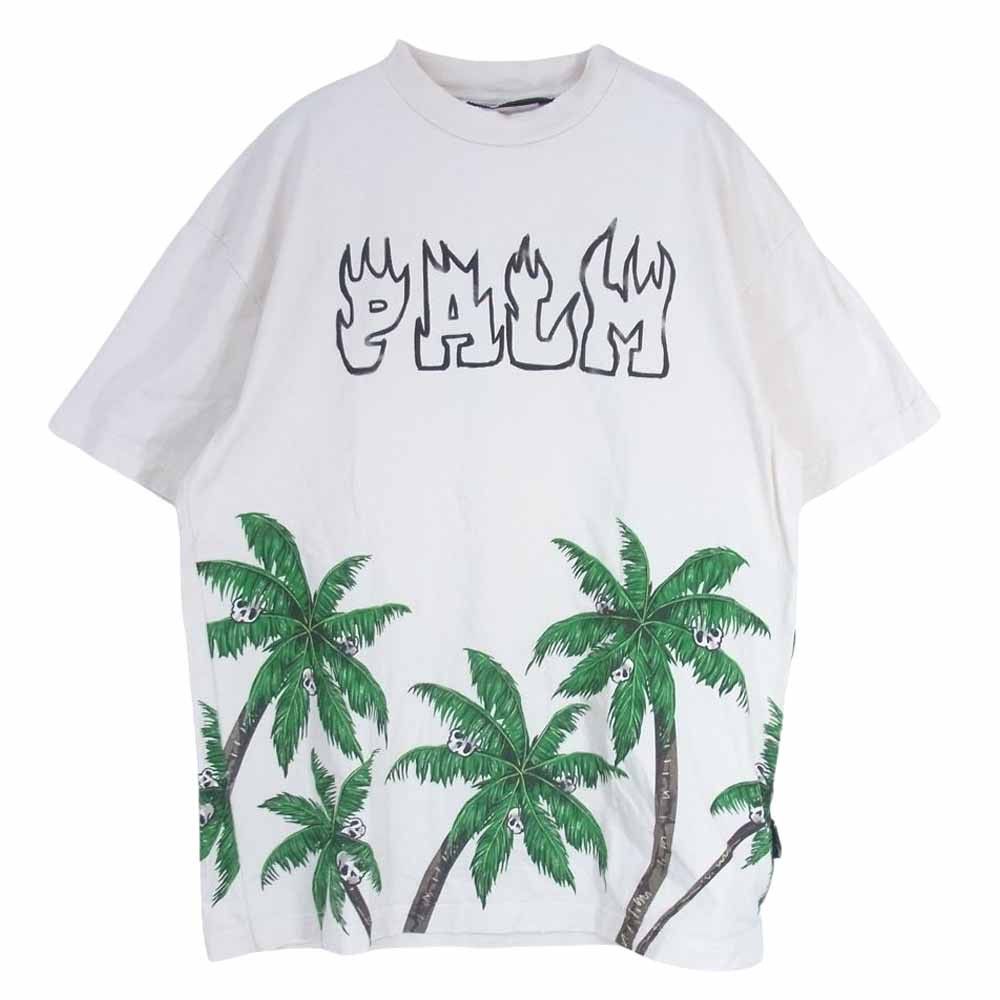 image of Palm Angels Palm Tree Skull Logo Print Short Sleeve T-Shirt, Men's (Size Medium)