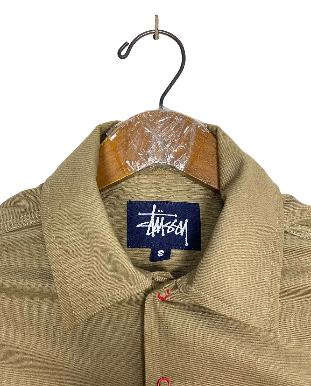 Stussy Rare‼️ Vintage Stussy Khaki Snap Button Shirt Made in Usa Size US S / EU 44-46 / 1 - 8 Thumbnail