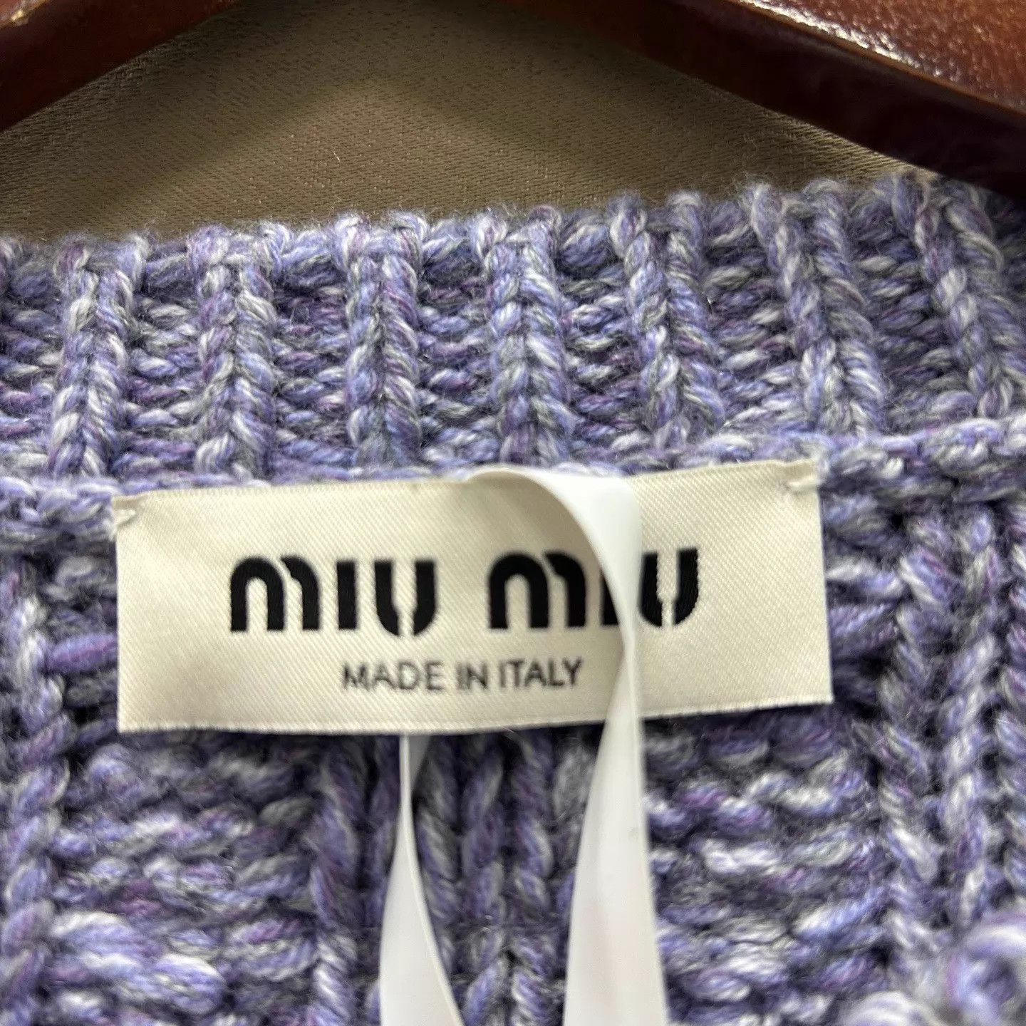 Miu Miu MIU MIU 99 New Lavender Purple Cable Knit Cardigan 38 Size XS / US 0-2 / IT 36-38 - 3 Thumbnail