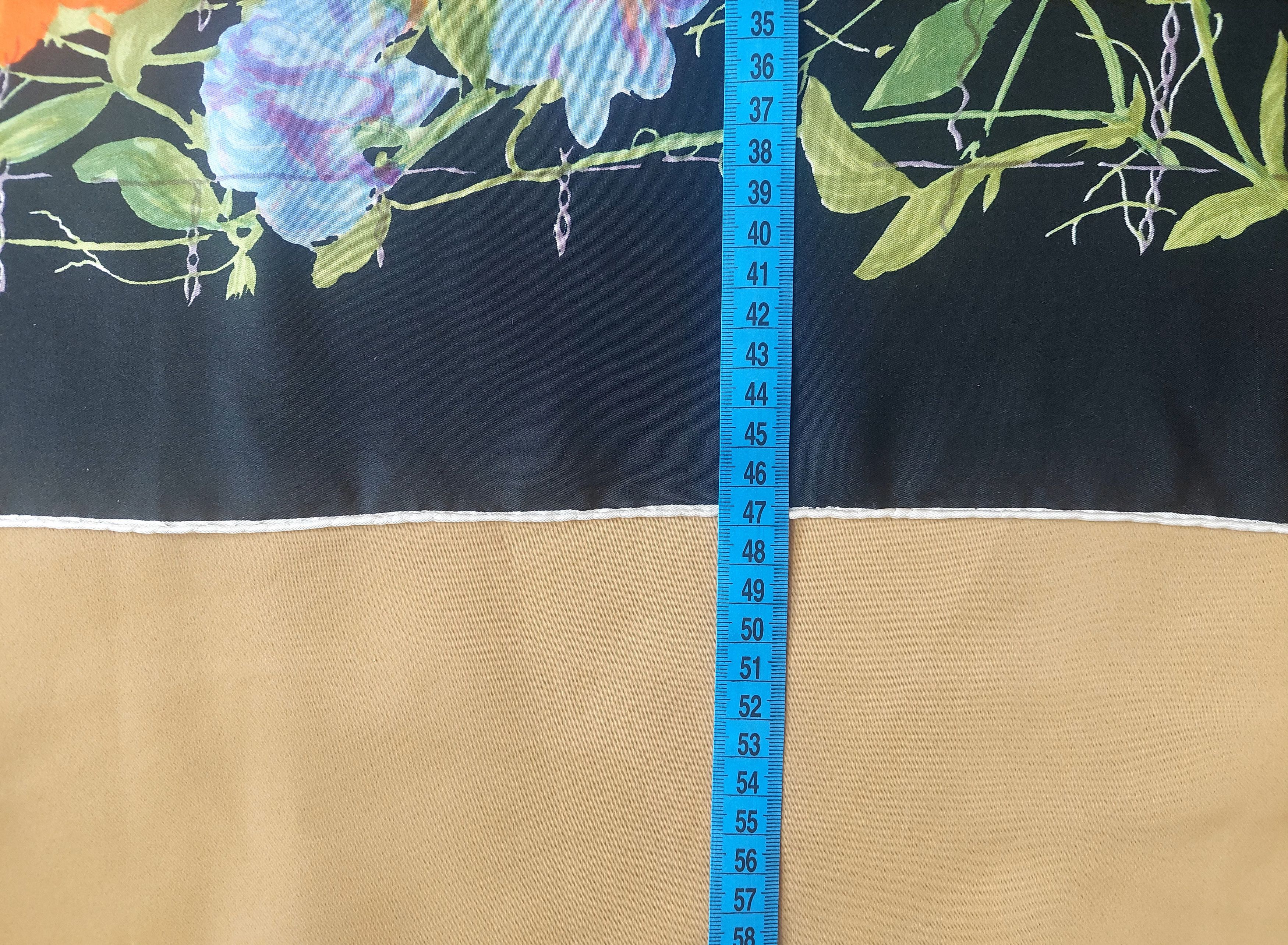 Other Vintage Edouard Marcel Sandoz Black Silk Scarf Floral Print Size ONE SIZE - 7 Thumbnail
