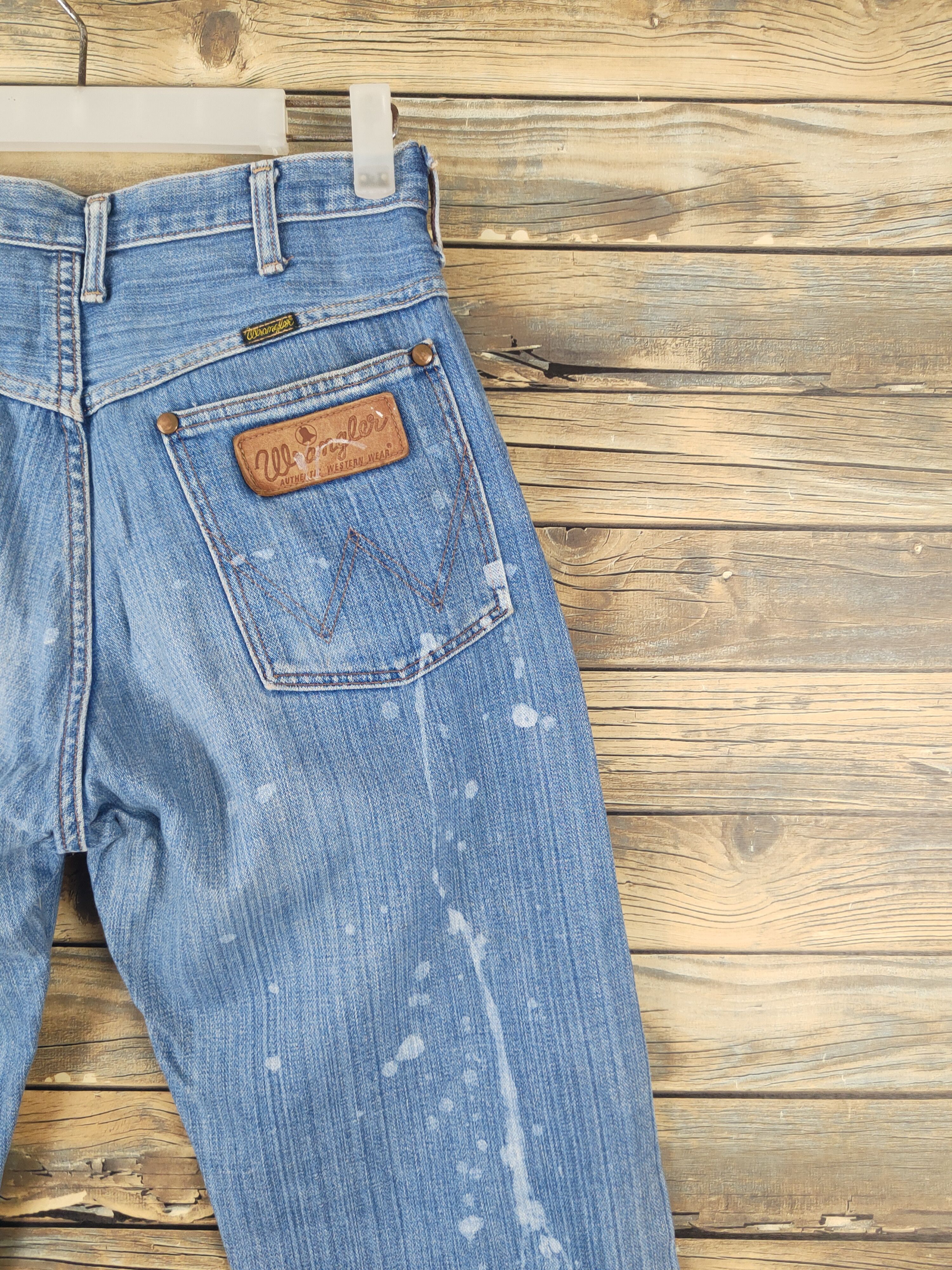 Vintage DL Wrangler Blue Distressed Ripped Jeans #594 Size US 28 / EU 44 - 11 Thumbnail