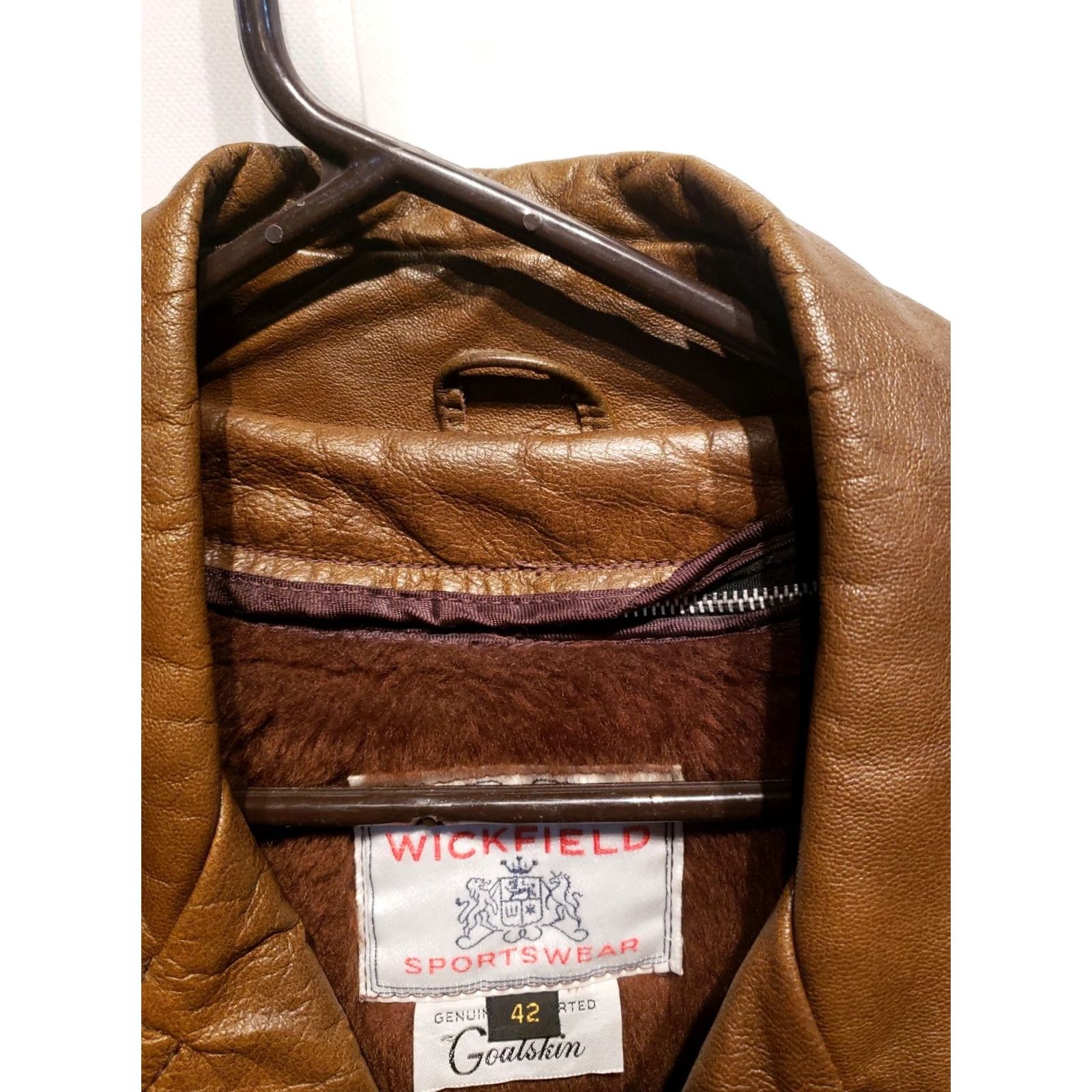 Vintage VINTAGE Wickfield Sportswear Goatskin 70s Genuine Brown Lined Leather Jacket Mens 42 Size US XS / EU 42 / 0 - 3 Thumbnail