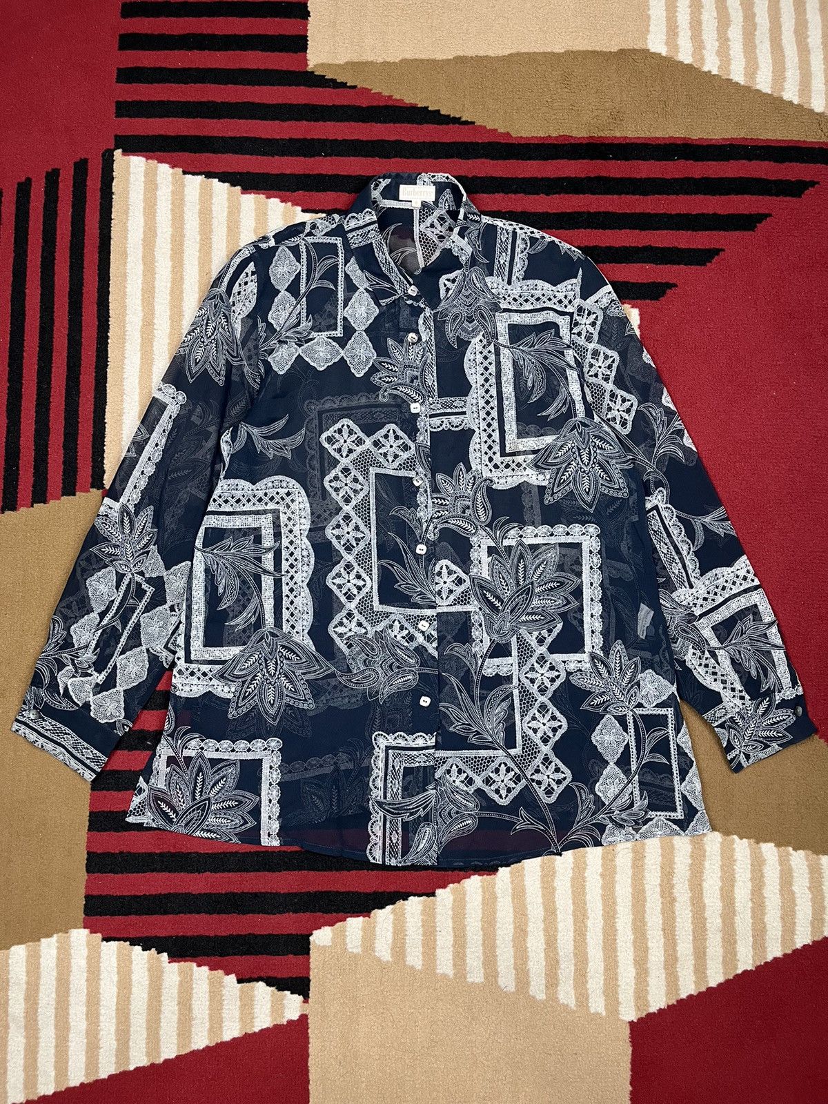 Burberry Vintage Burberrys Silk Button Shirt Size US M / EU 48-50 / 2 - 2 Thumbnail