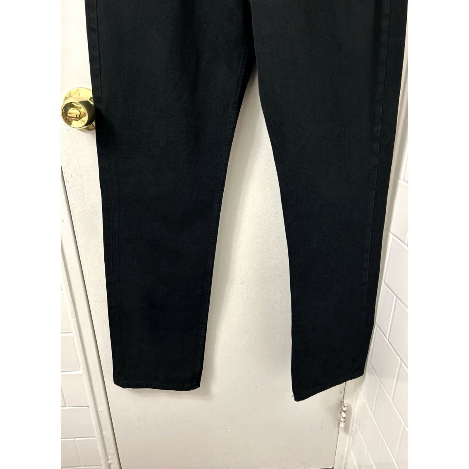 Zara ZARA Jeans Womens 10 33L Black Straight Leg Pockets Button Fly Denim NWT Size 32" / US 10 / IT 46 - 3 Thumbnail