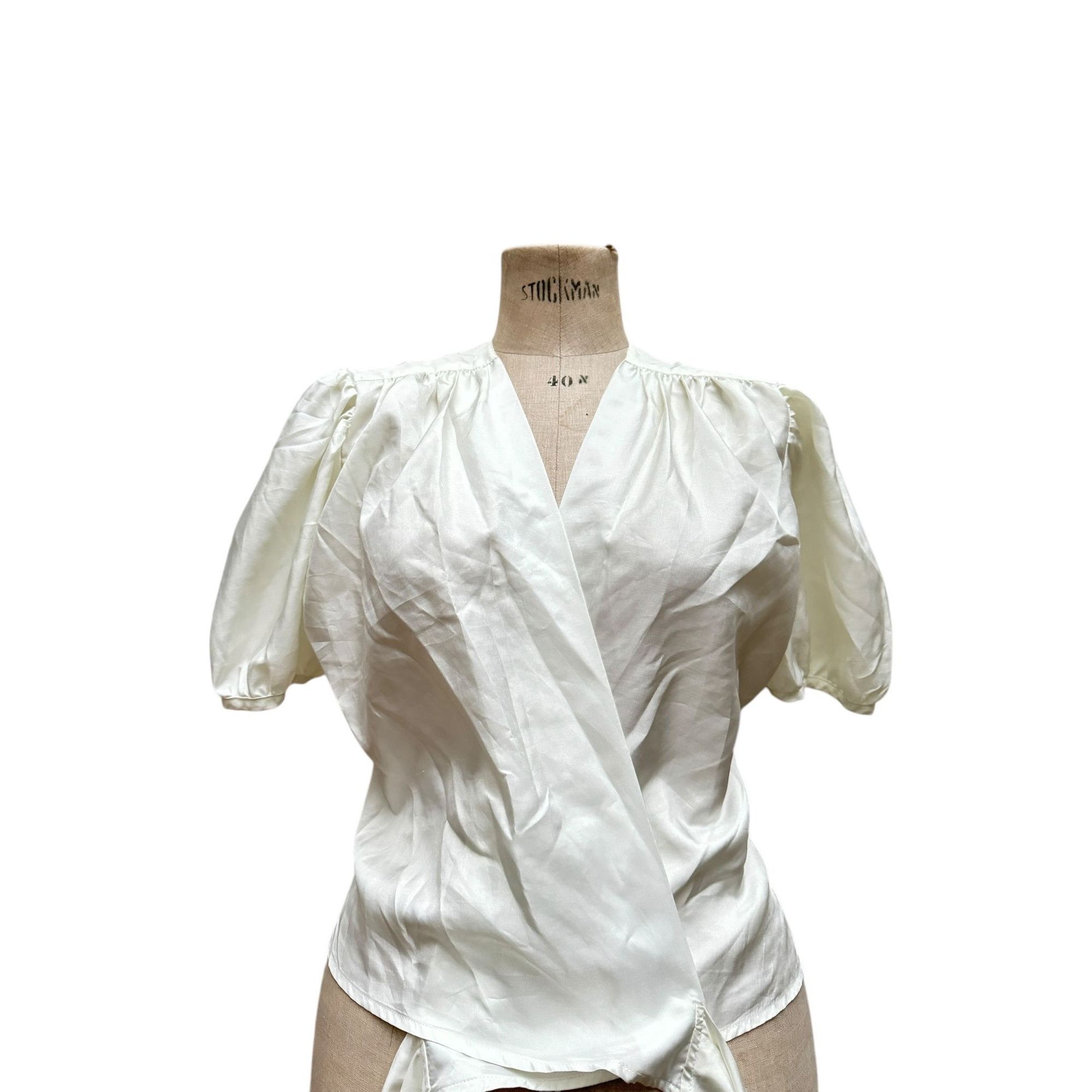 Yves Saint Laurent Summer 1991 White Nylon Shirt Size M / US 6-8 / IT 42-44 - 2 Thumbnail