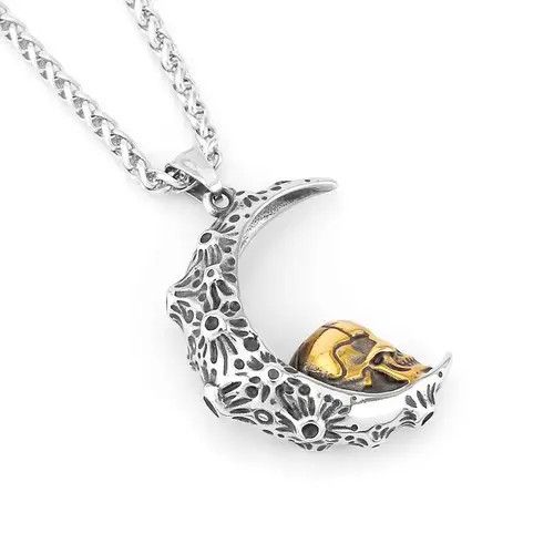 Jewelry Hip Hop Chain Moon Pendant Necklace Size ONE SIZE - 3 Thumbnail