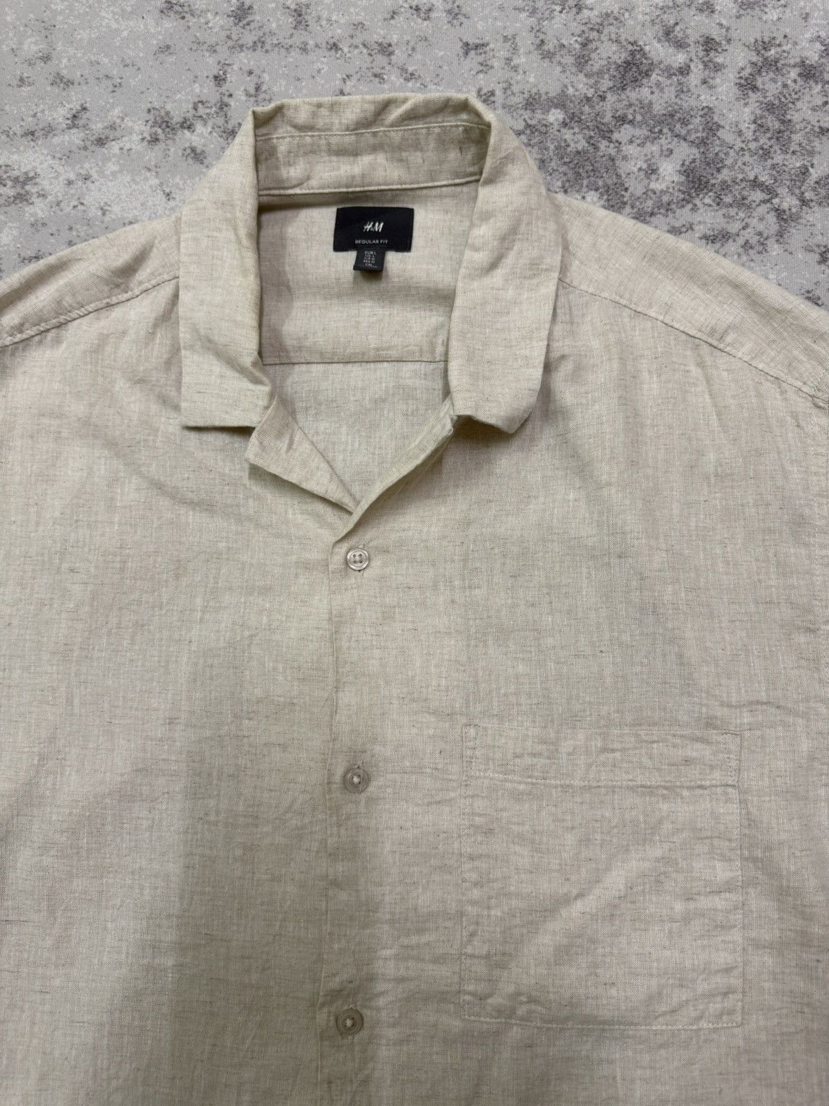H&M H&M Open Colar Button Up Linen Shirt Size US L / EU 52-54 / 3 - 4 Thumbnail