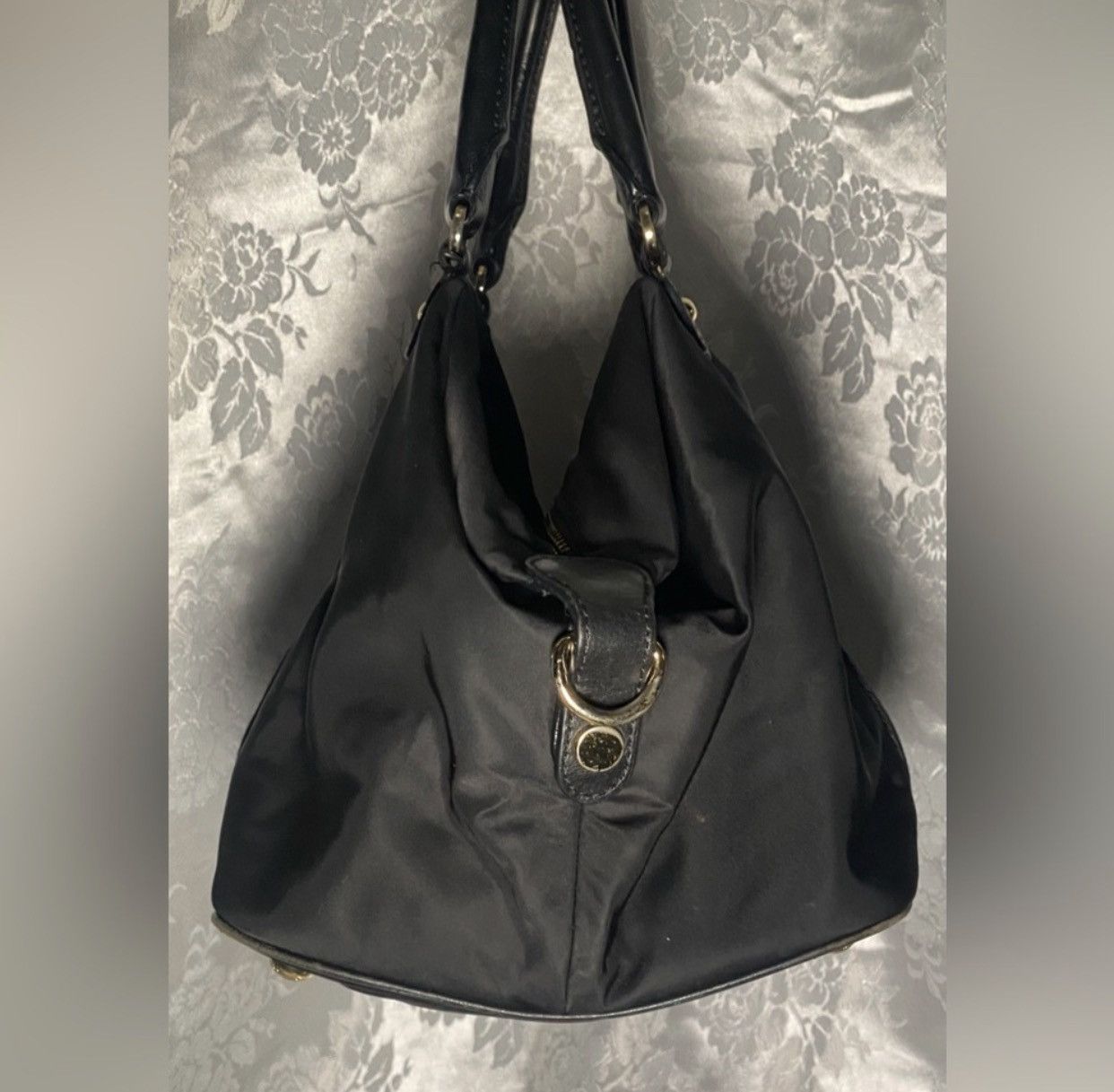 Michael Kors Michael Kors Black Nylon Satchel Tote Bag Gold Hardware Size ONE SIZE - 6 Thumbnail