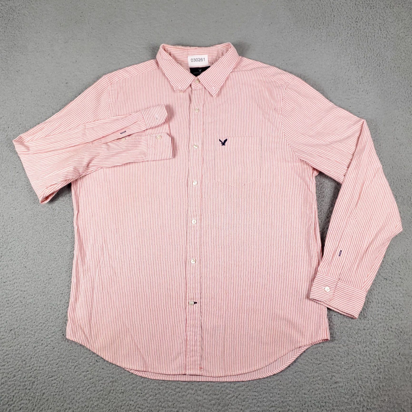 American Eagle Outfitters American Eagle Shirt Mens XL Red Striped Button-Up Long Sleeve Casual Classic Size US XL / EU 56 / 4 - 3 Thumbnail