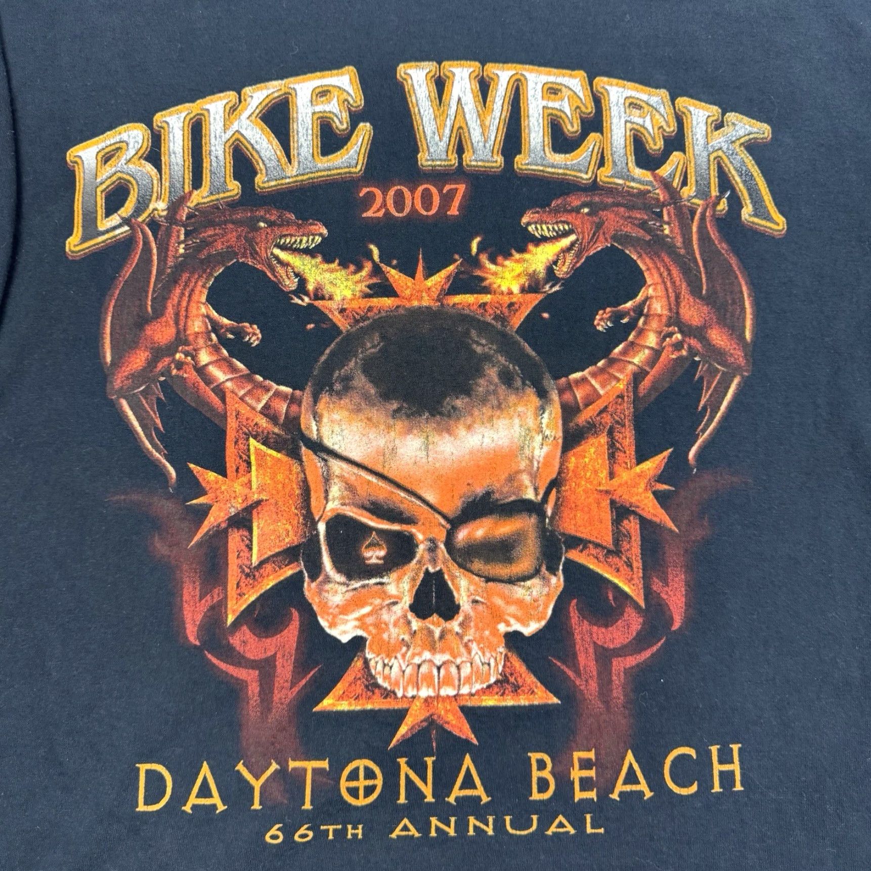 Gildan VINTAGE Bike Week Daytona Dragons T Shirt Long Sleeve Adult XL Black Gildan Graphic Print Crew Neck Punk Biker Grunge Y2K Size US XL / EU 56 / 4 - 2 Thumbnail