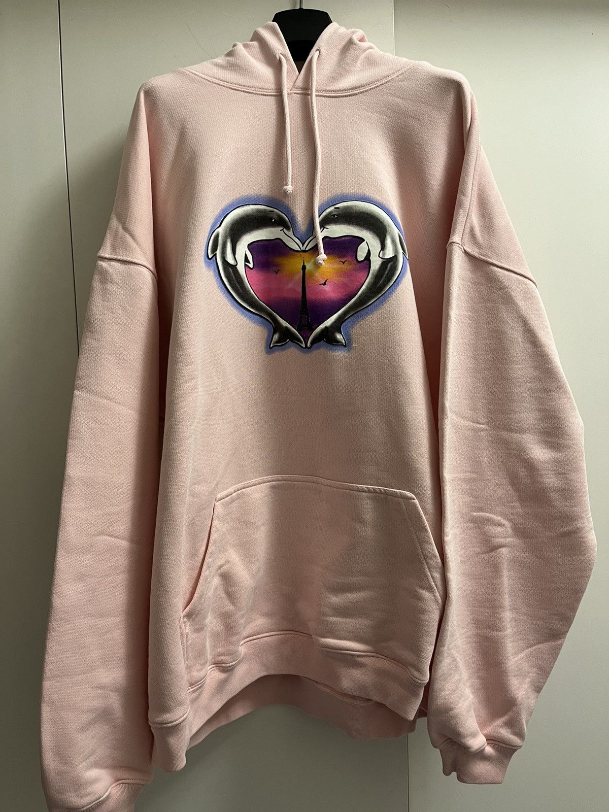 Vetements Vetements F/W'21 Pink Oversized Dolphins Heart Logo 