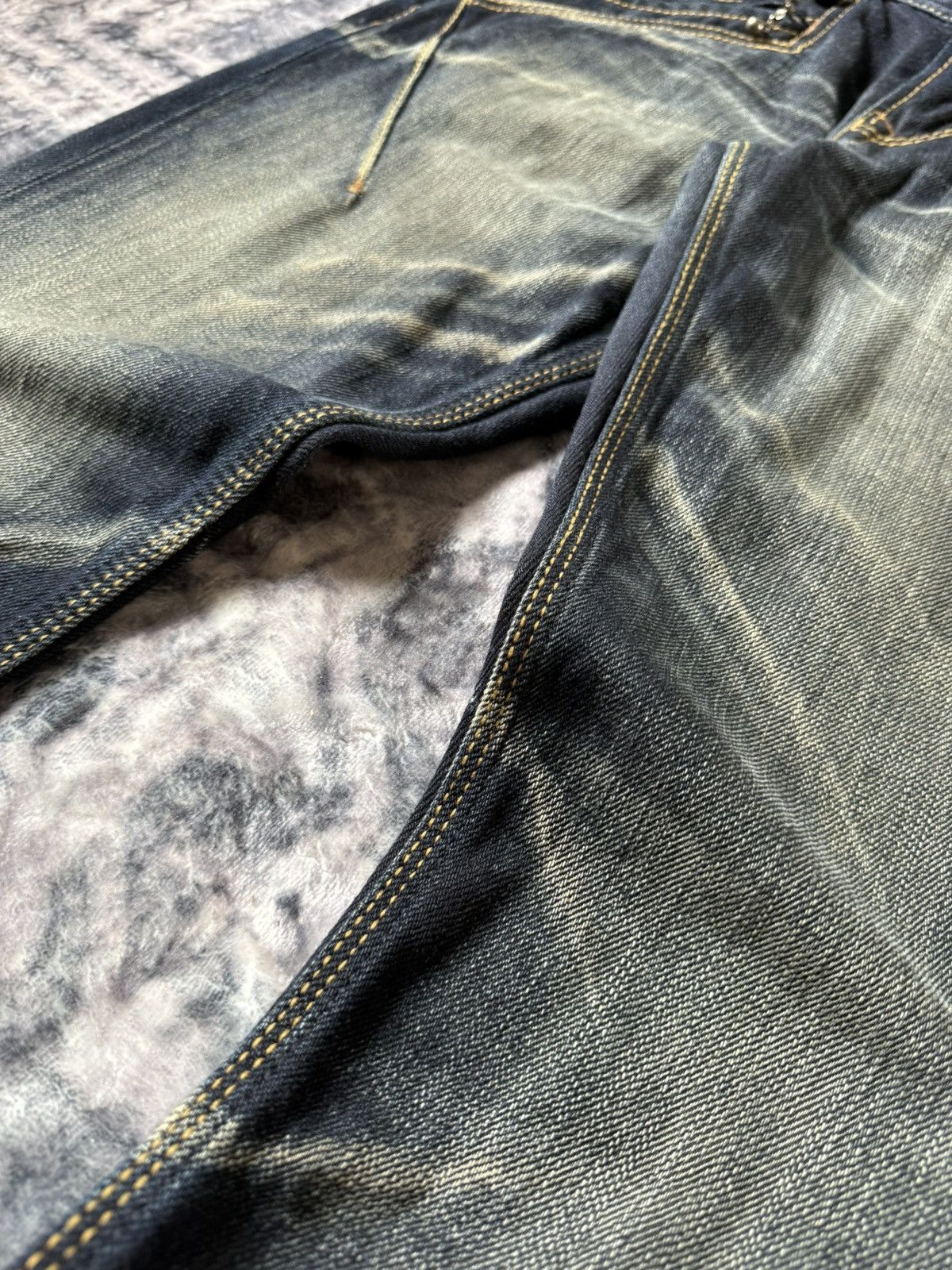 GOSTAR DE FUGA Nicole Club Muddy Wash Bold Contrast Stitched Flared Jeans Size US 30 / EU 46 - 12 Thumbnail