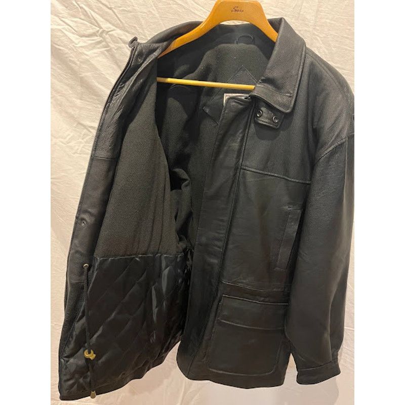 John Ashford × Vintage VTG John Ashford Leather Black Coat Mens Size M 90s Size US M / EU 48-50 / 2 - 5 Thumbnail