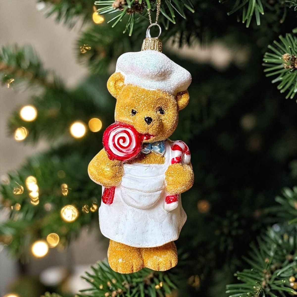 Other Max Glass Teddy Bear Pastry Chef Ornament 5.5” Size ONE SIZE - 1 Thumbnail