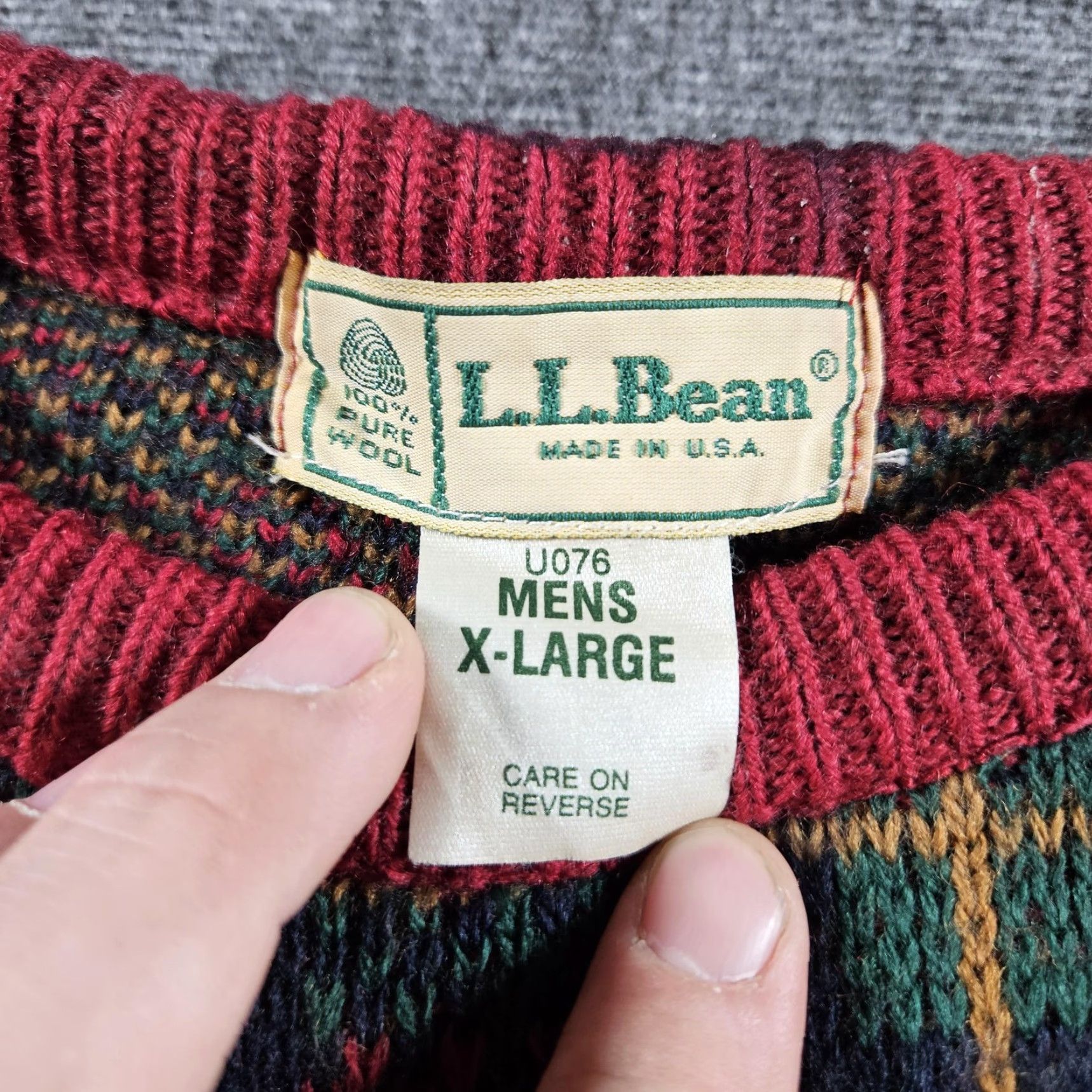 Vintage VINTAGE L.L. Bean Sweater Mens XL Red Green Wool Plaid Crewneck Knit USA 90s Size US XL / EU 56 / 4 - 5 Thumbnail