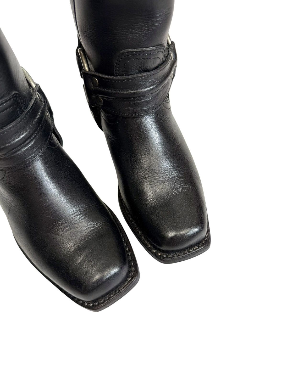 Genuine Leather Vintage Black Biker boots Western Harley Sendra style Size US 6 / IT 36 - 5 Thumbnail
