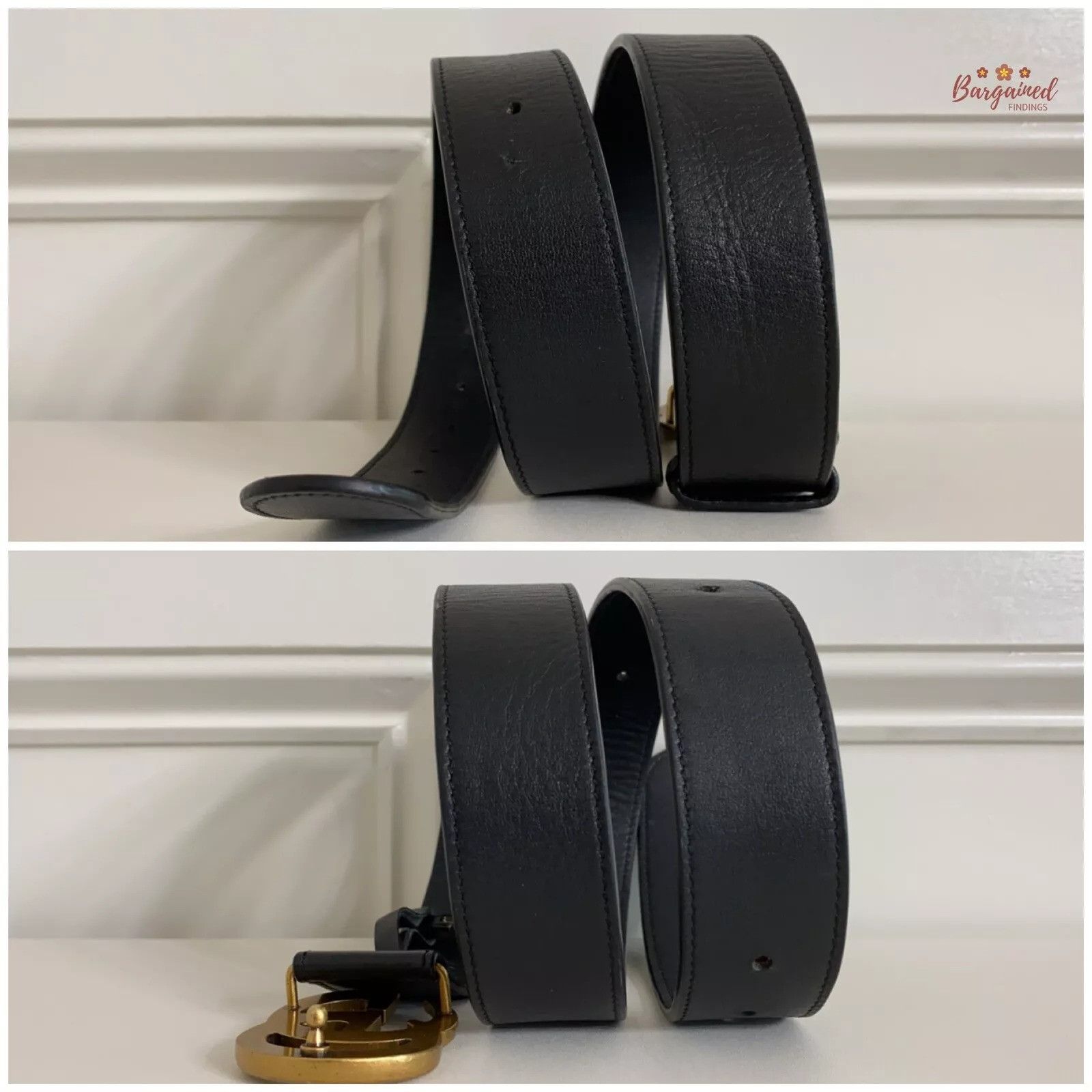 Gucci Gucci Smooth Calfskin Leather Gold Double G Buckle Belt Size 32 - 9 Thumbnail