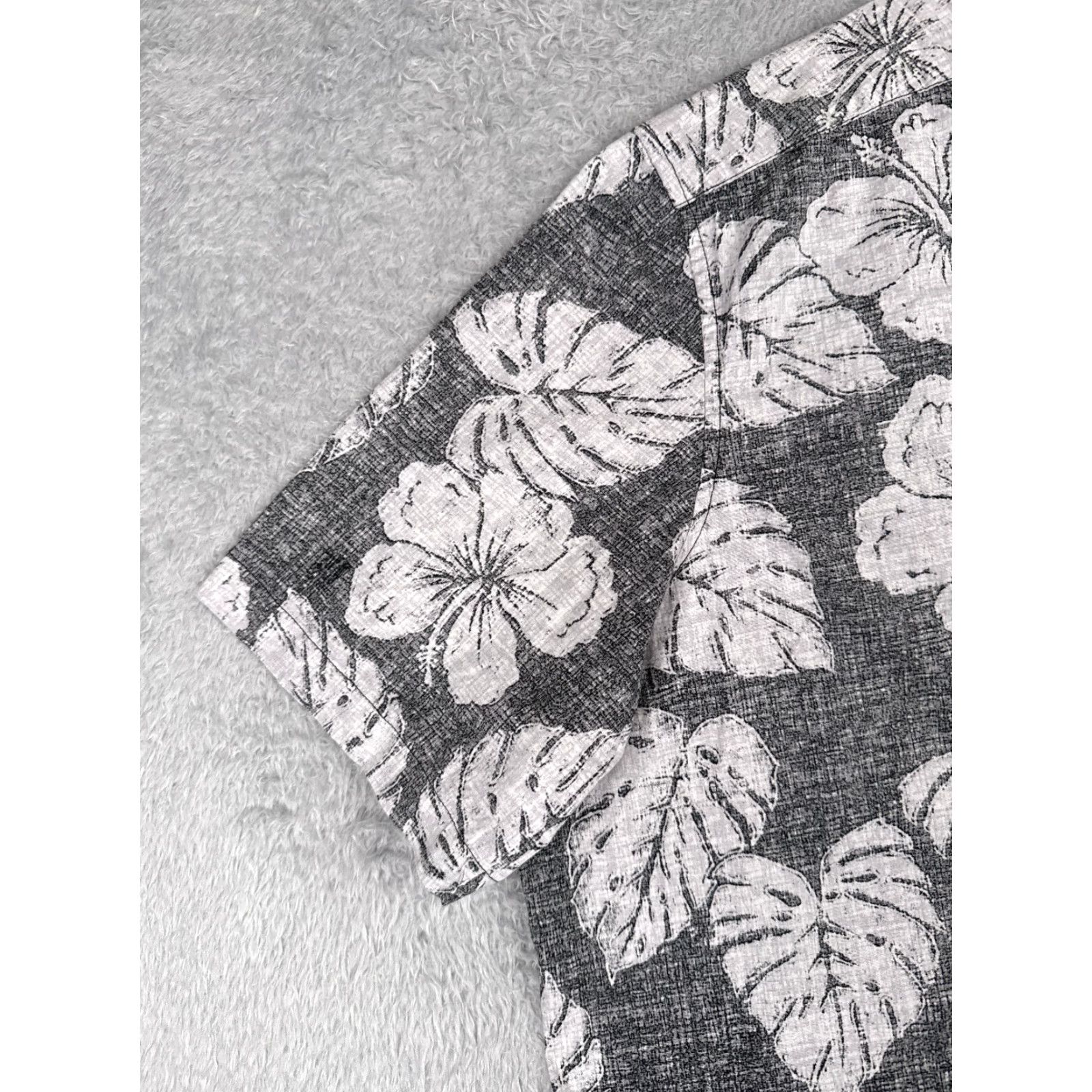 George George Mens Shirt 3XL Black Floral Cotton Blend Hawaiian Button-Up Shirt Size US XXL / EU 58 / 5 - 3 Thumbnail
