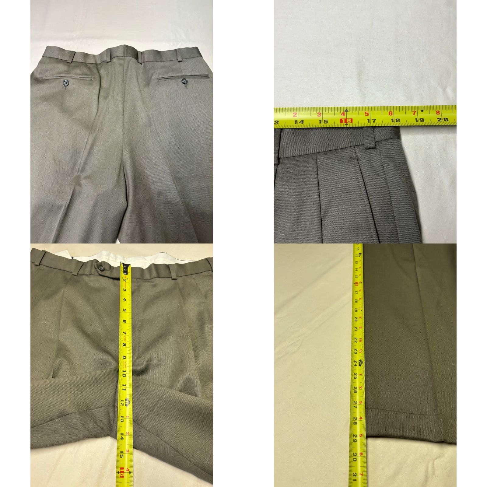 Brooks Brothers Brooks Brothers 346 Dress Pants Wool Olive Green 36x29 Mens Pleated Cuffed Trousers Formal Workwear Size US 36 / EU 52 - 8 Thumbnail