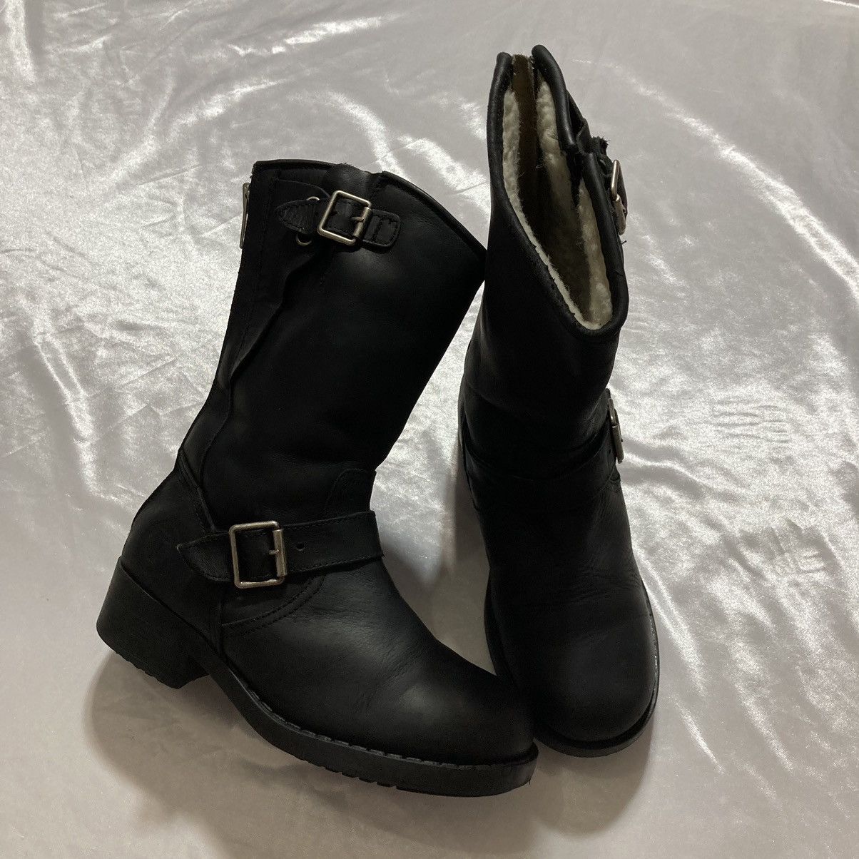 Dirk Bikkembergs JOHNNY BULLS - Western Leather Biker Boots Bondage Zip Back Size US 5 / EU 37 - 1 Thumbnail