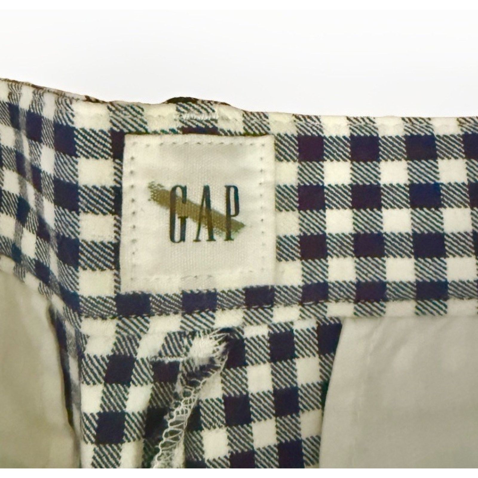 Gap GAP Mid Rise Skinny Ankle Pants Navy Gingham Stretch 2 Size 26" / US 2 / IT 38 - 7 Thumbnail