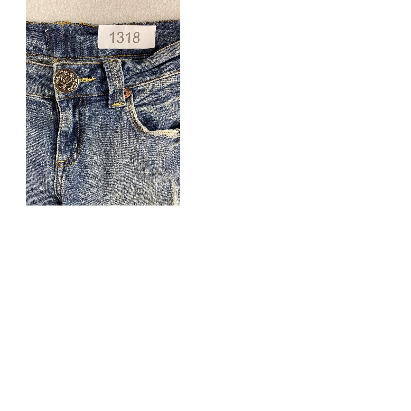 Denime Z Cavaricci Jeans Womens 9 30x29 Bootcut Dark Wash Distressed Denim Blue Jeans Womens Size 9 Regular Bootcut Distressed Pockets 30 Dark Blue Size 30" / US 8 / IT 44 - 9 Thumbnail