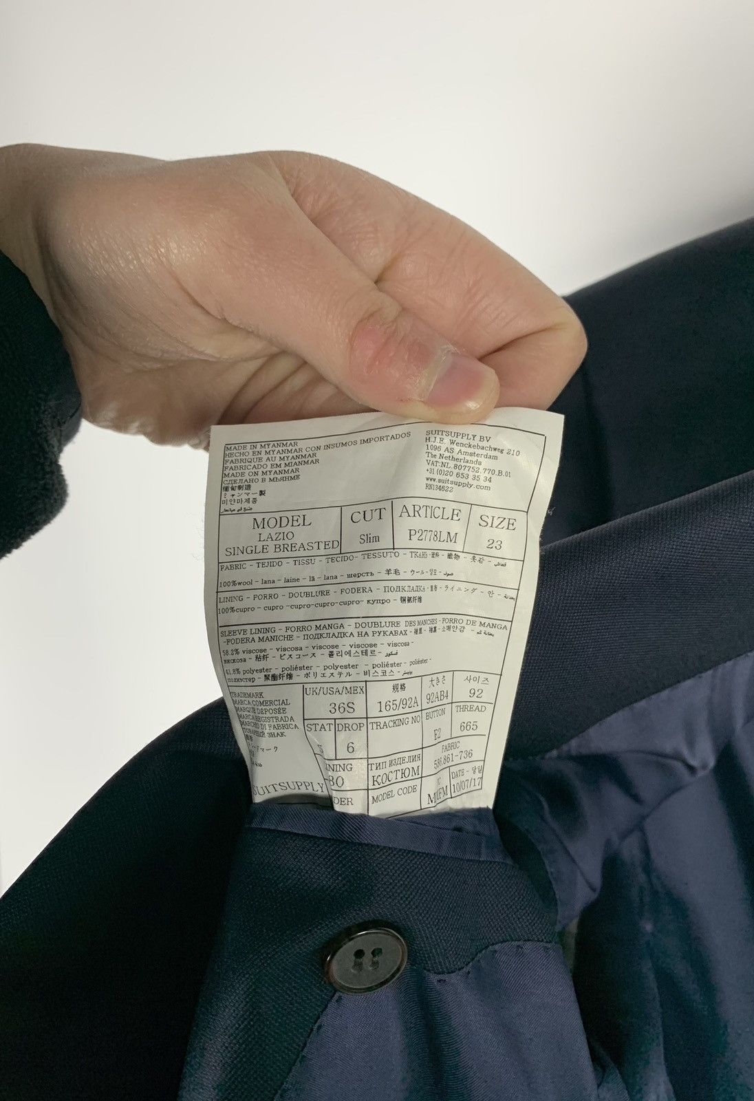 Suitsupply Suitsupply Blazer 36S Lazio Single Breasted Slim Super 110s Size 36S - 10 Thumbnail