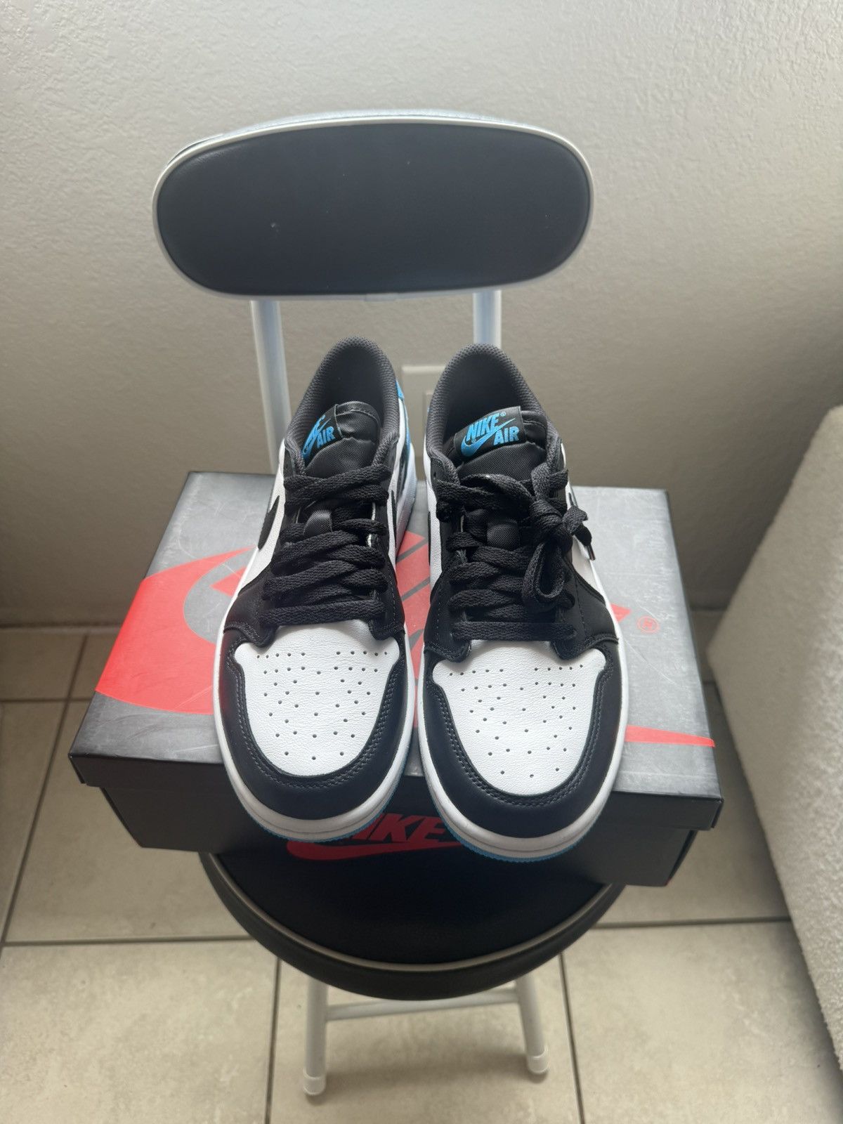 Nike Jordan 1 Retro Low OG Black dark Powder Blue Size US 9 / IT 39 - 4 Thumbnail