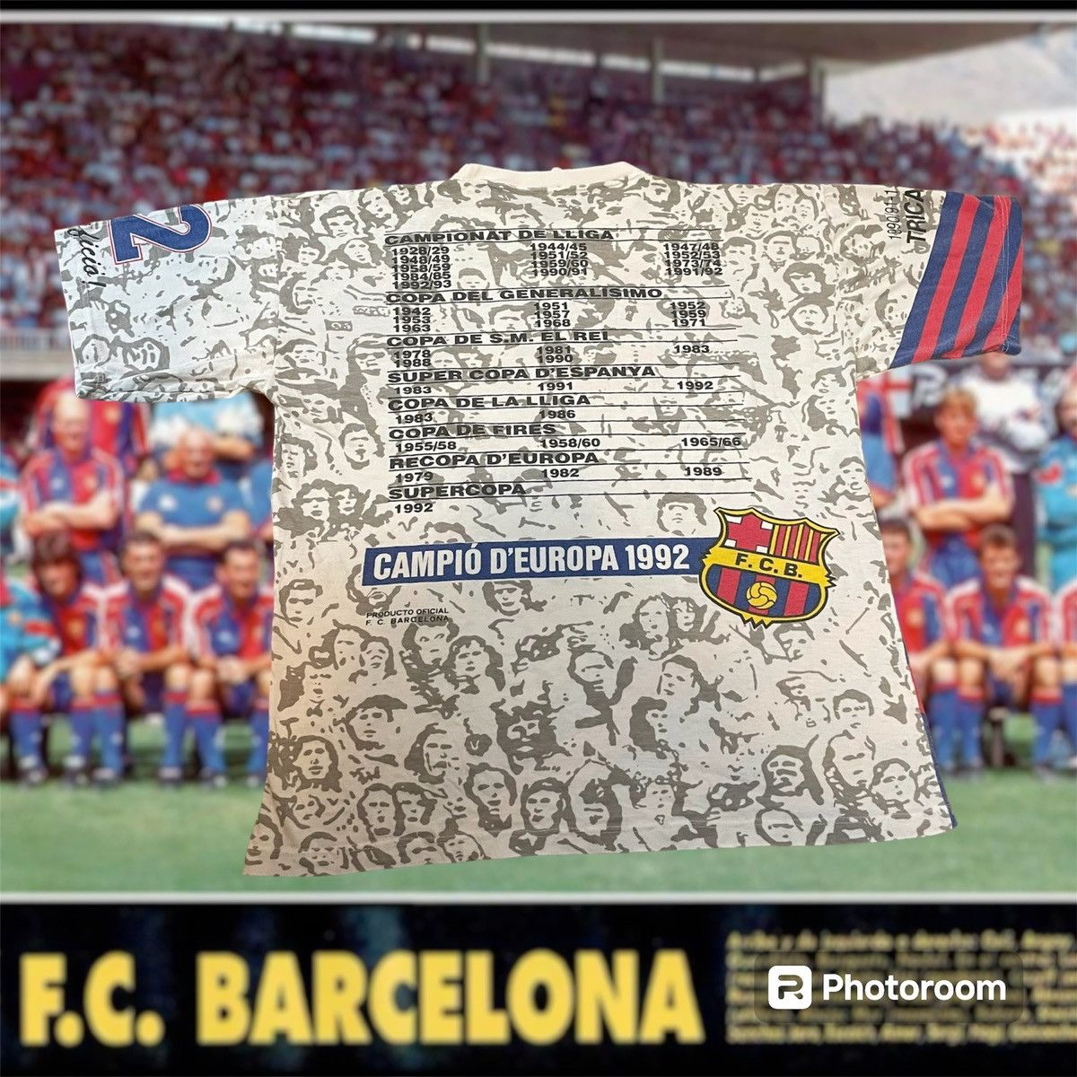 Vintage Vintage 1994 FIFA FCB Barcelona AOP Soccer Player Tee Size US XL / EU 56 / 4 - 2 Thumbnail