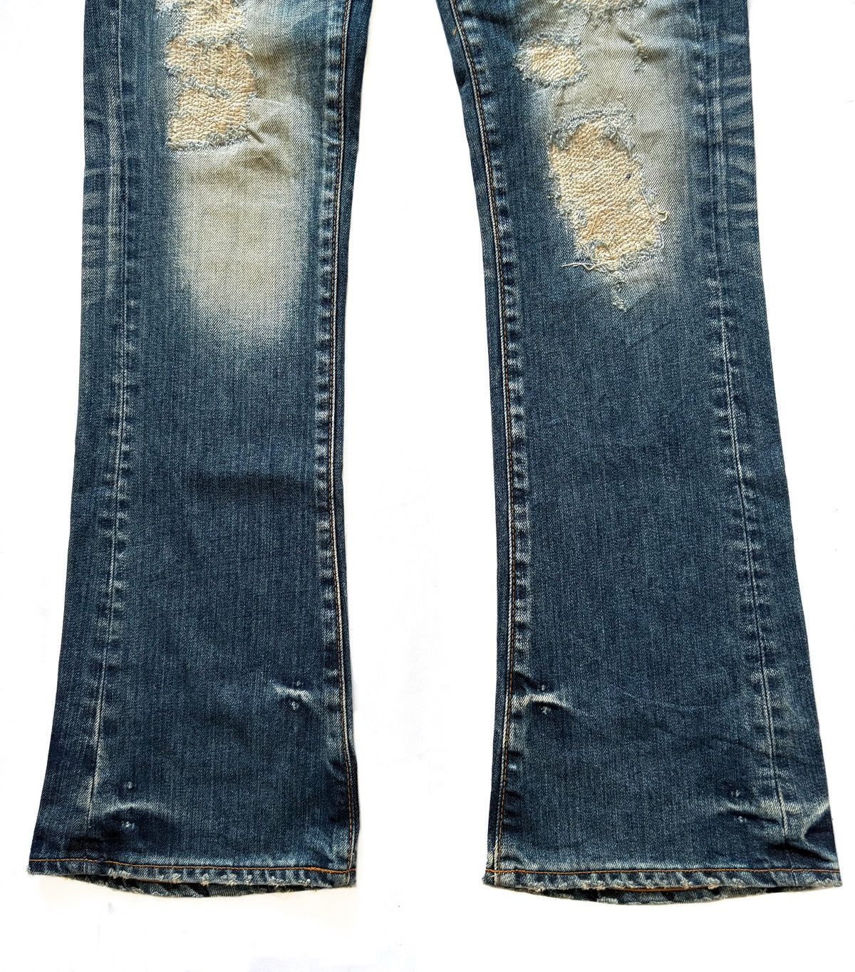 20471120 JAPANESE BRAND SANFORD FLARE PATCHWORK JEANS Size US 30 / EU 46 - 4 Thumbnail