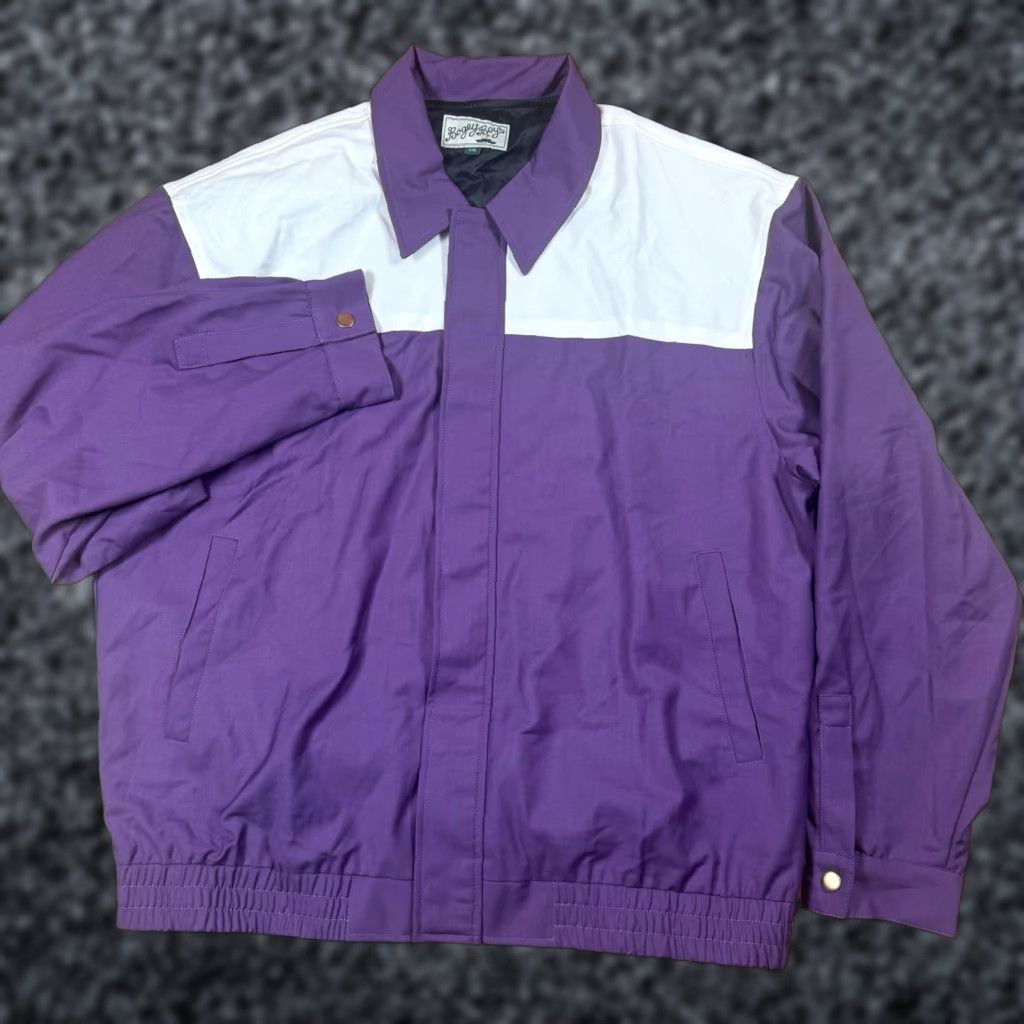 Vintage Bogey Boys Bomber Jacket Mens XXL Purple White Full Zip Jacket Size US XXL / EU 58 / 5 - 1 Thumbnail