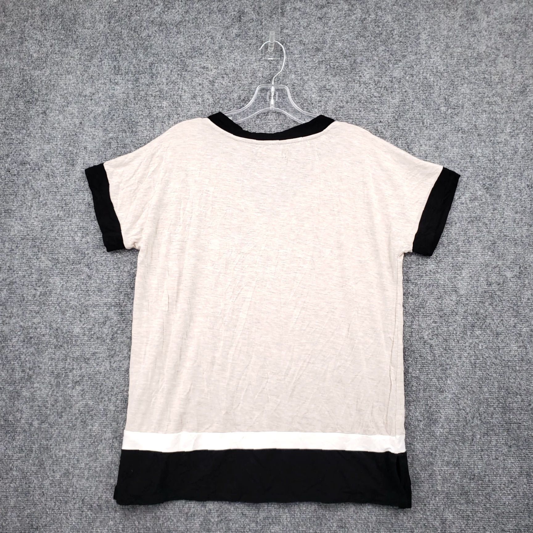 Donna Karan Donna Karan Sleepshirt Women S Beige V-Neck Short Sleeve Sleepwear Size S / US 4 / IT 40 - 2 Thumbnail