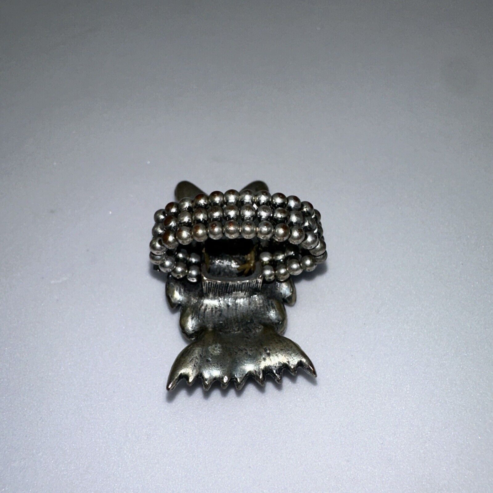 Other Vintage Gunmetal Owl Black Clear Rhinestones Stretch Ring Size ONE SIZE - 11 Thumbnail