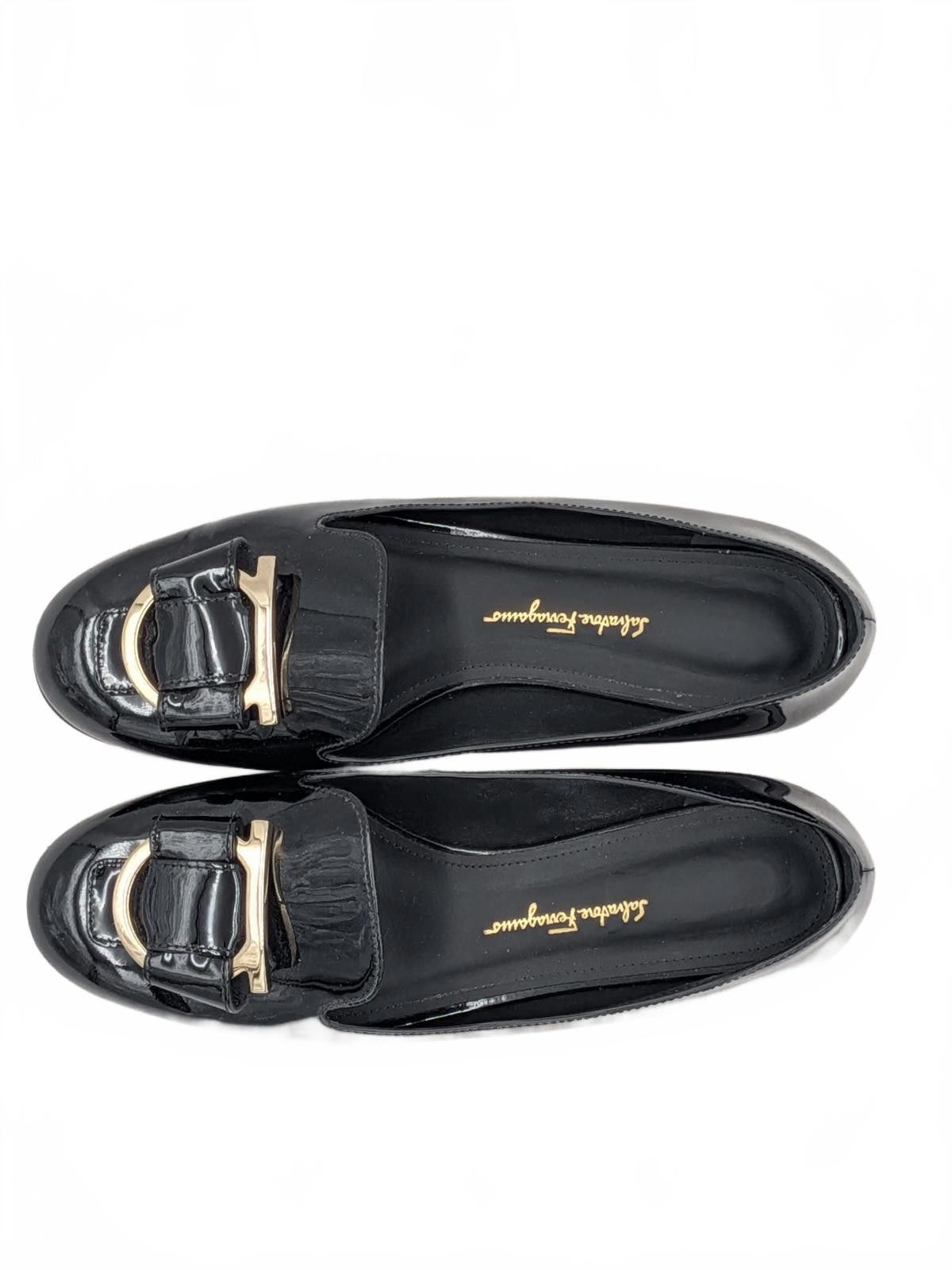 Salvatore Ferragamo Salvatore Ferragamo Black Patent Gancini Loafers 7.5 B Size US 7.5 / IT 37.5 - 5 Thumbnail