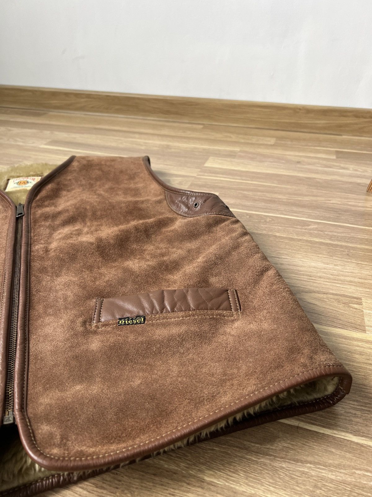 Diesel Rare Diesel LTD Leather Sheepskin Brown Vest Size XL-XXL Size US XL / EU 56 / 4 - 5 Thumbnail