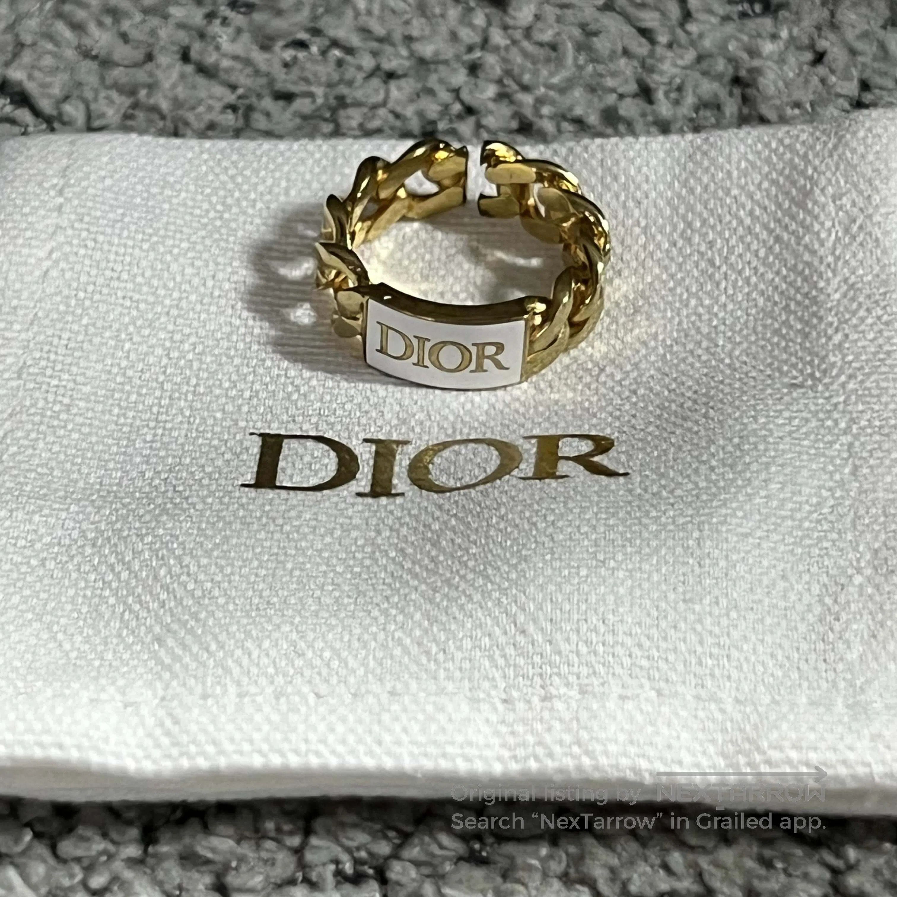 Dior Dior Bronze ring featuring the Golden Logo design| Size ONE SIZE - 1 Thumbnail