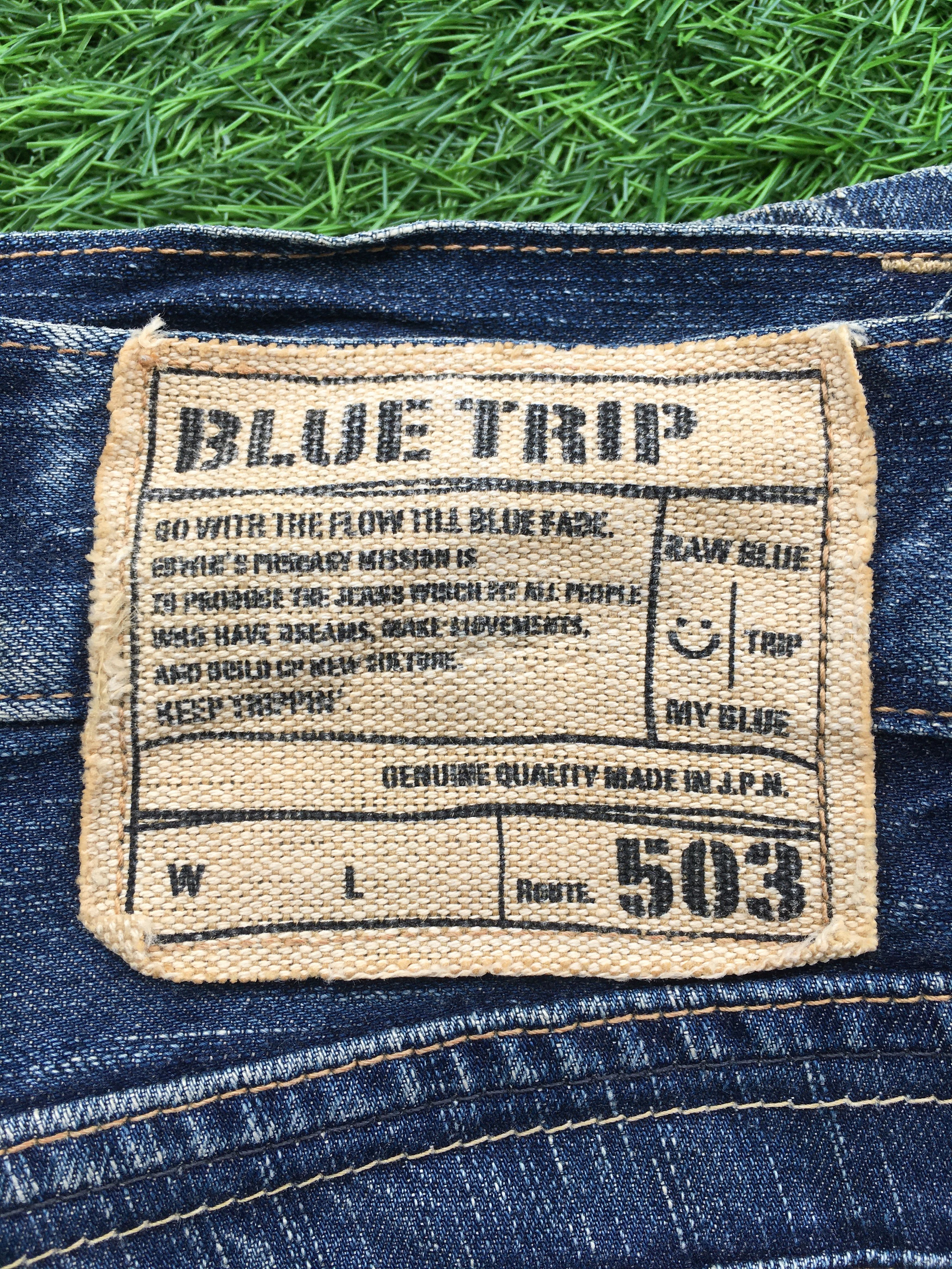 Edwin × Japanese Brand Flare 90s Style Edwin 503 Flare BlueTrip Distress Jean D-995 Size US 32 / EU 48 - 9 Thumbnail
