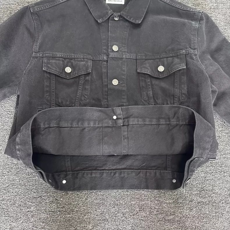 Balenciaga Black Washed Denim Jacket by Balenciaga-2506 Size US M / EU 48-50 / 2 - 6 Thumbnail