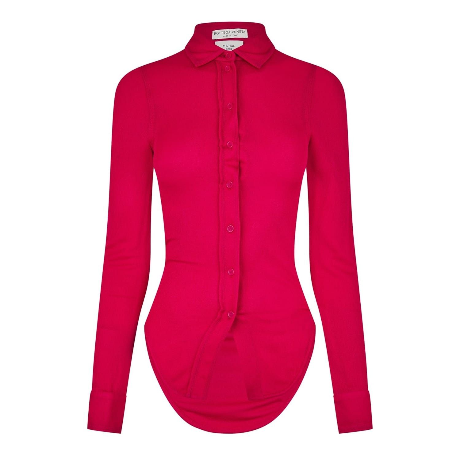 Bottega Veneta Bottega Veneta Slim Fit Knit Shirt in Pink Size XS / US 0-2 / IT 36-38 - 1 Thumbnail