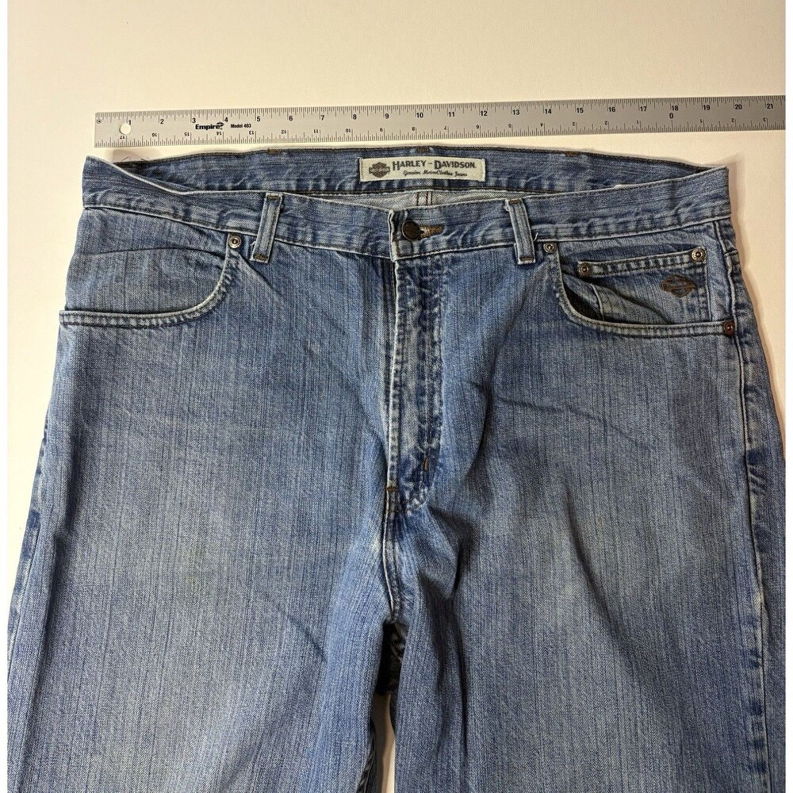Harley Davidson Harley-Davidson Jeans Mens 38x34 Distressed Biker Motorcycle Size US 38 / EU 54 - 8 Thumbnail