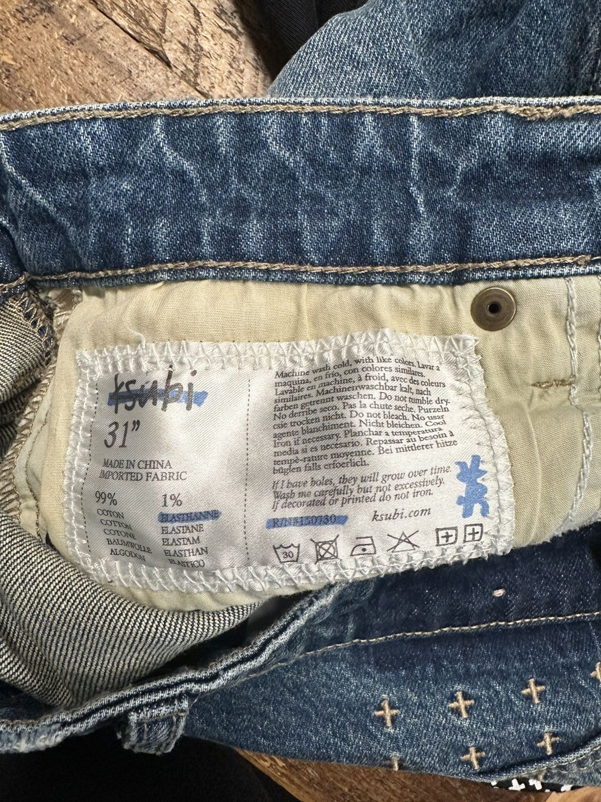 Ksubi Ksubi Knee Distress Dark Blue Denim Jeans Size 31 Size US 31 - 5 Thumbnail