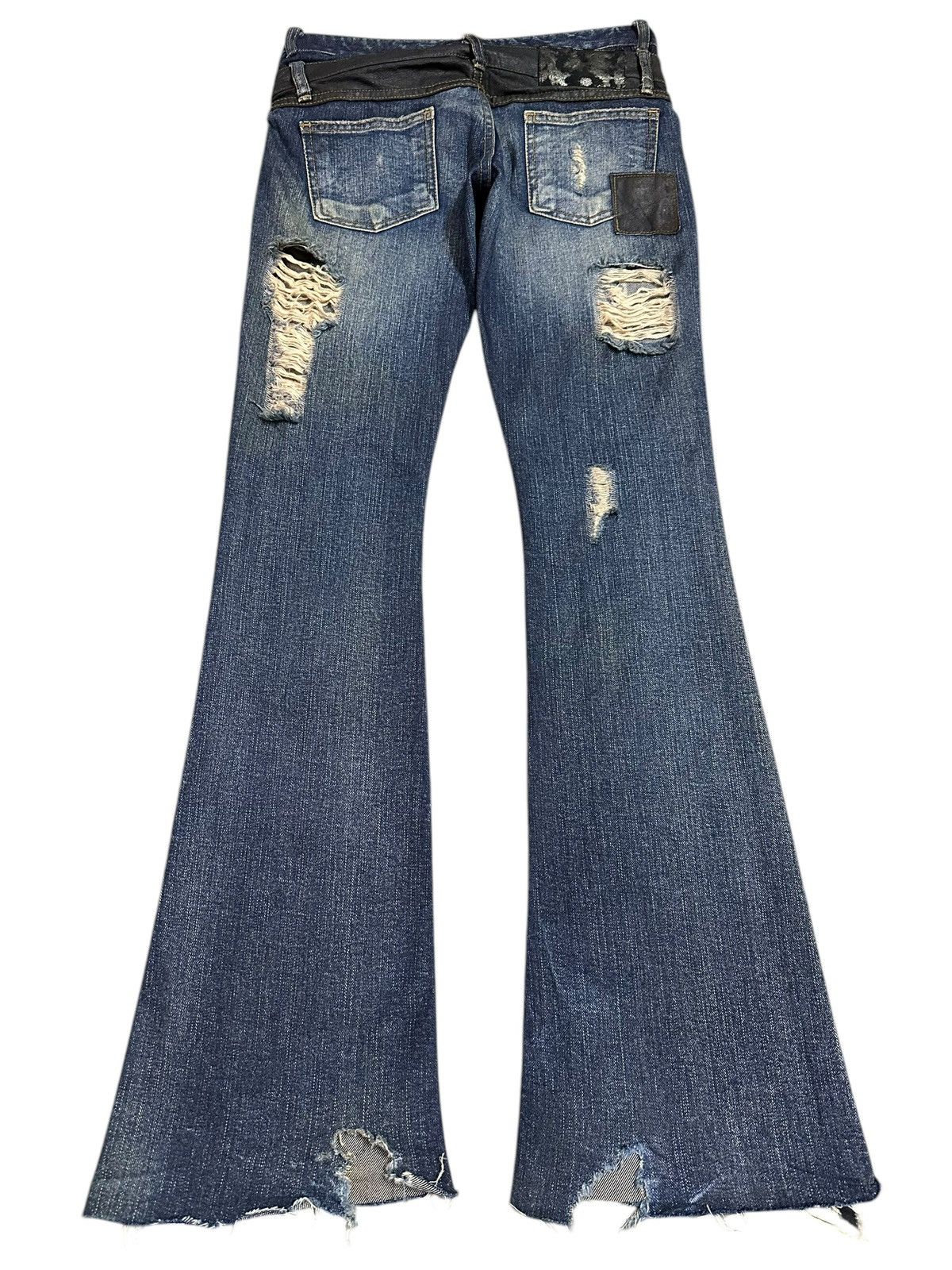If Six Was Nine Vintage Japanese Brand Double Waist Distressed Flare Jeans Size US 28 / EU 44 - 2 Thumbnail