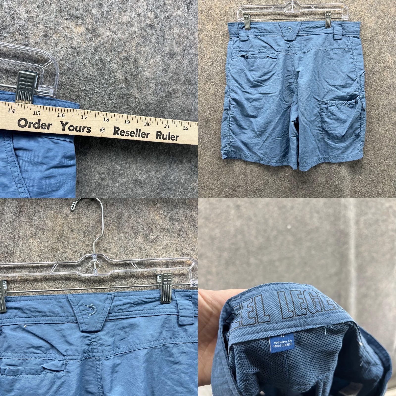 Vintage Reel Legends Shorts Men 32 Adult Blue Cargo Nylon Casual Outdoors Flat Front Size US 32 / EU 48 - 8 Thumbnail