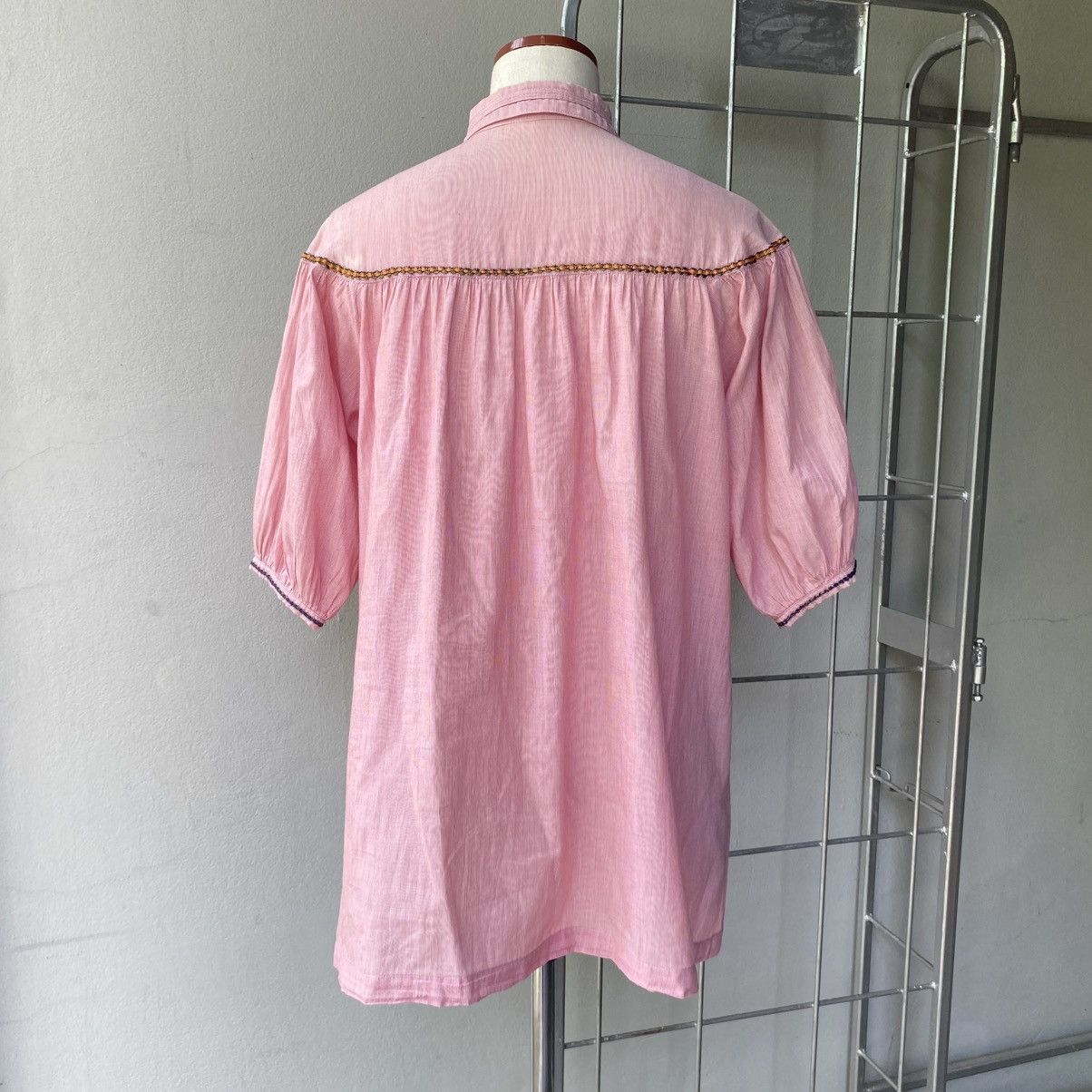 Ne-Net Ne-net Pink Puff Sleeve Babydoll Blouse Size XS / US 0-2 / IT 36-38 - 3 Thumbnail