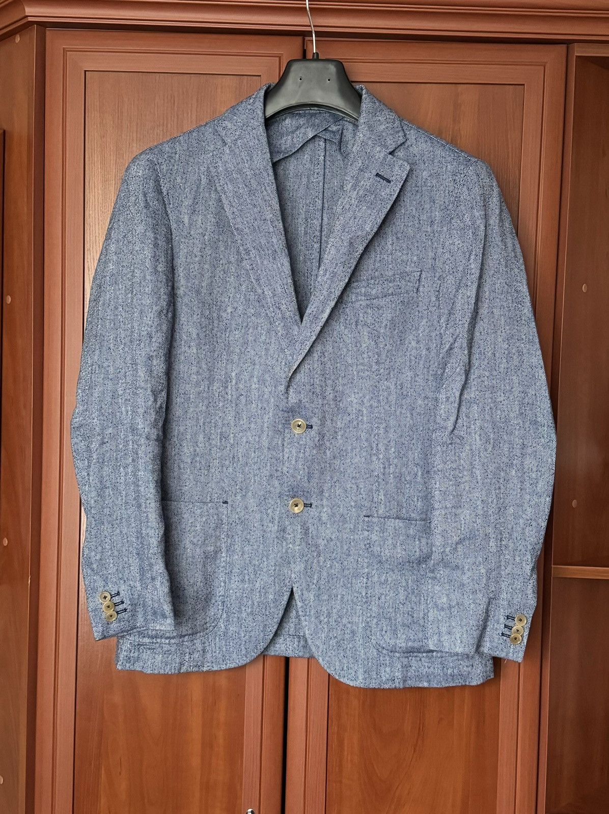 Paoloni Paoloni size50 linen buttonup blazer sport coat jacket light Size 50R - 18 Thumbnail